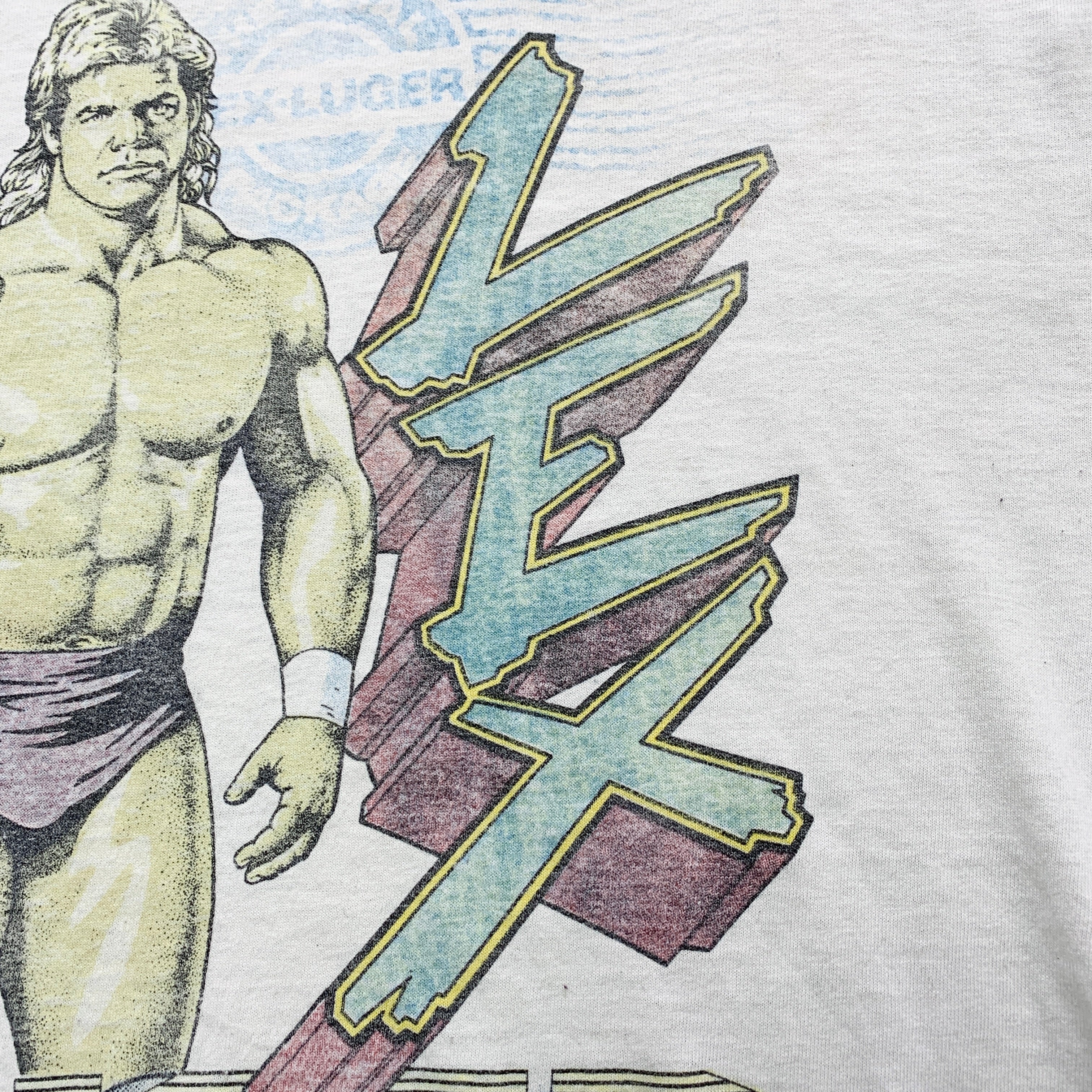 Vintage Wrestling T Shirt Mens Large Single Stitch WWE WCW Lex Luger 90s Graphic