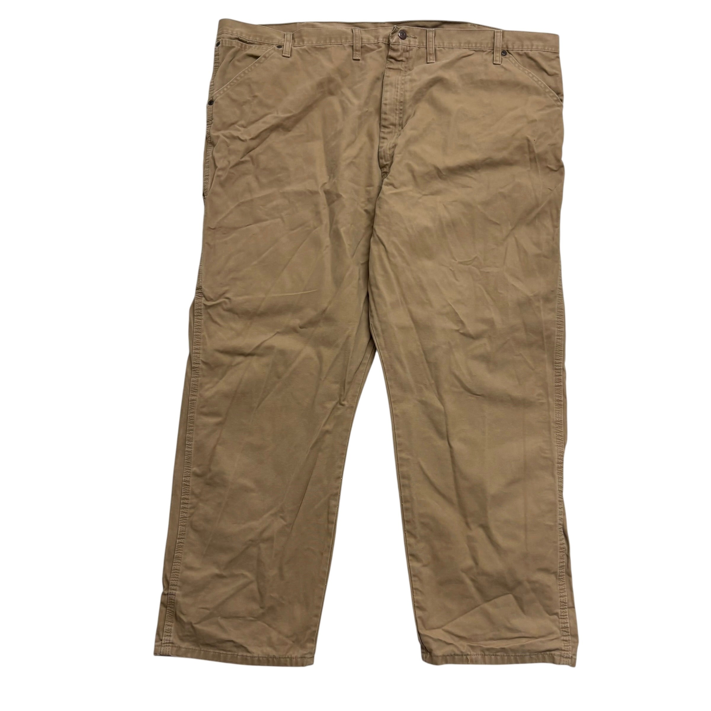 Wrangler Carpenter Pants W48 L30 Mens Tan Relaxed Straight Fit Pants (E)