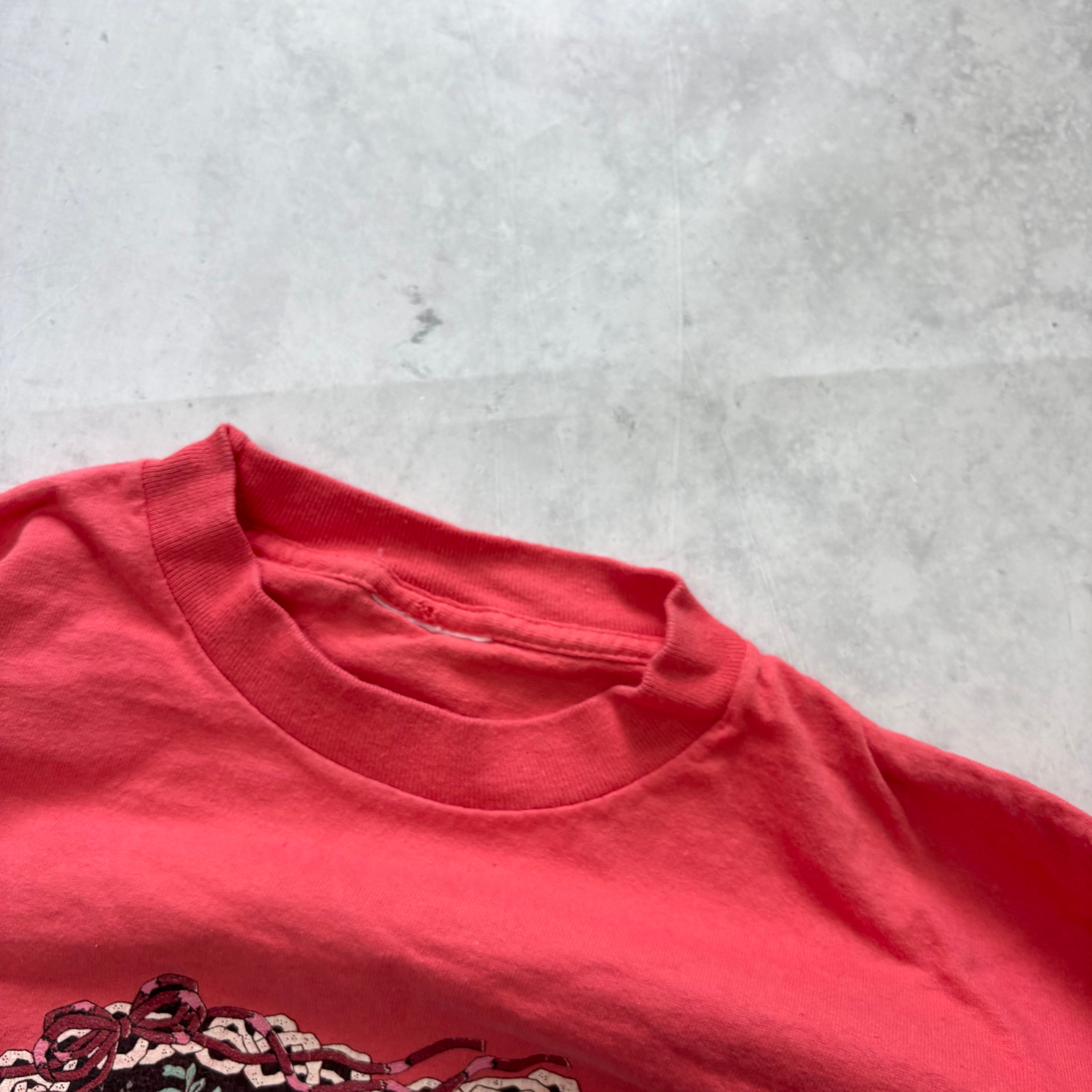 Vintage T Shirt Mens Medium Pink Single Stitch Graphic Print 90s Flowers