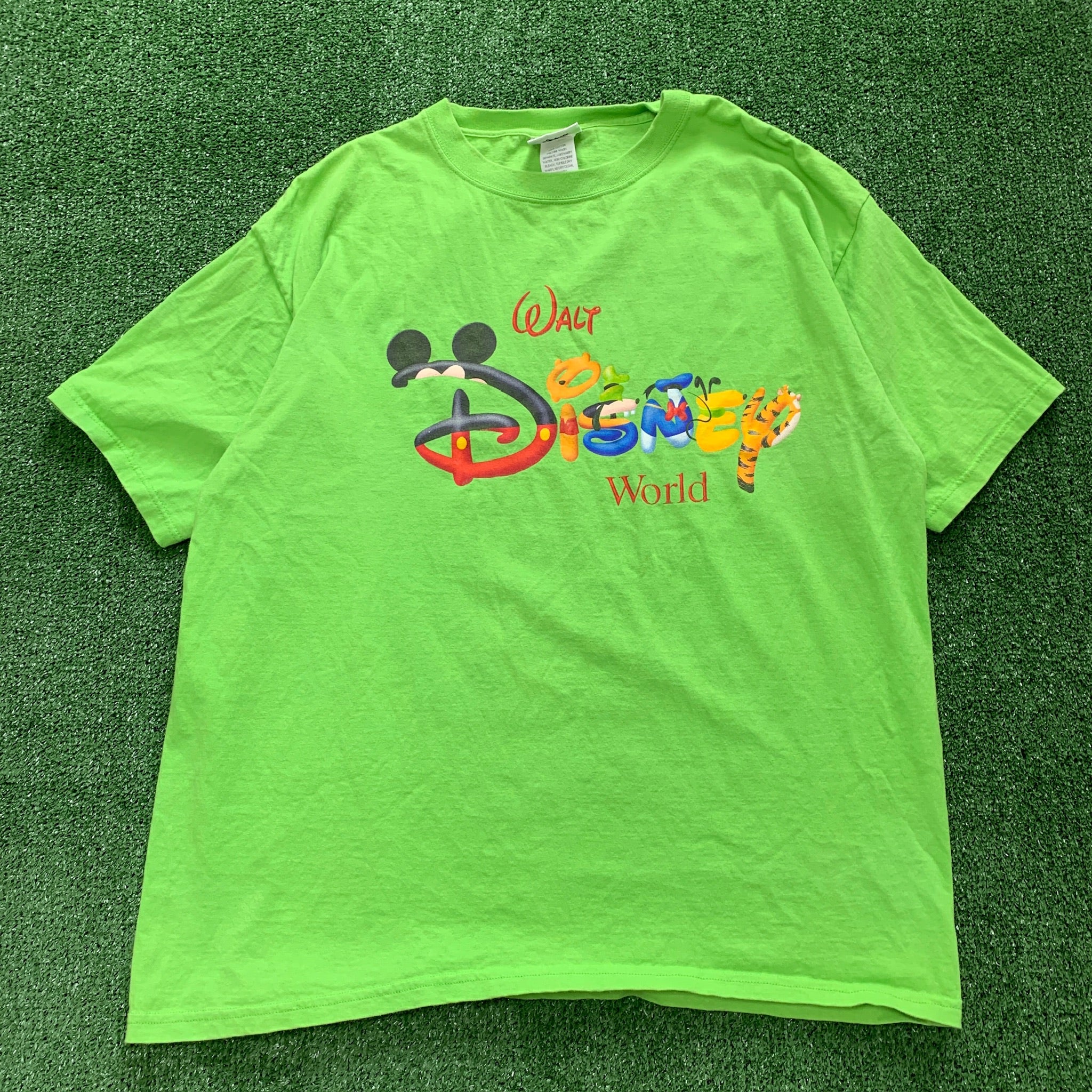 Vintage T Shirt Mens XL Green Graphic Print 90s Disney Cartoon