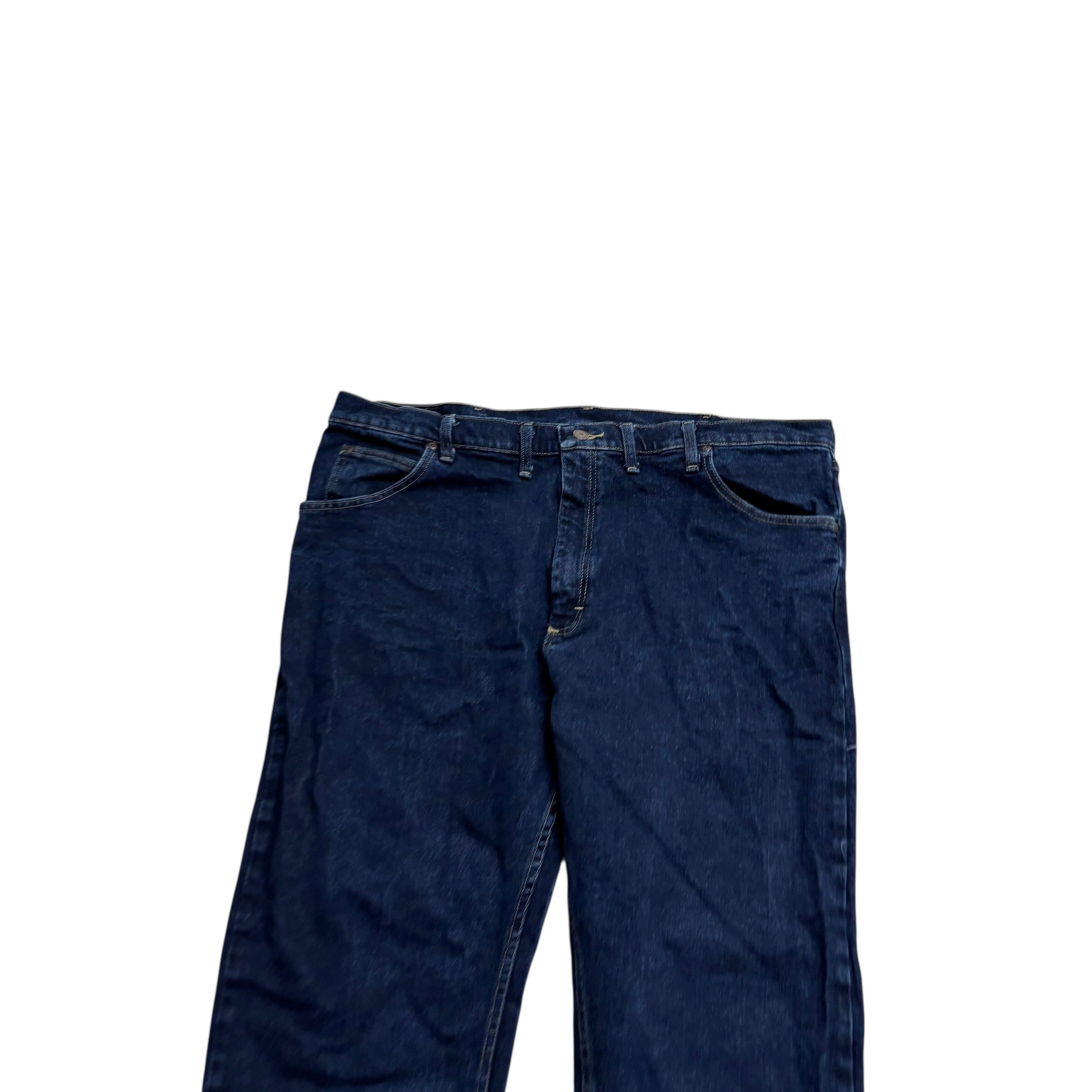 Wrangler Jeans W44 L30 Mens Dark Blue Regular Straight Fit Stretch Denim (E)