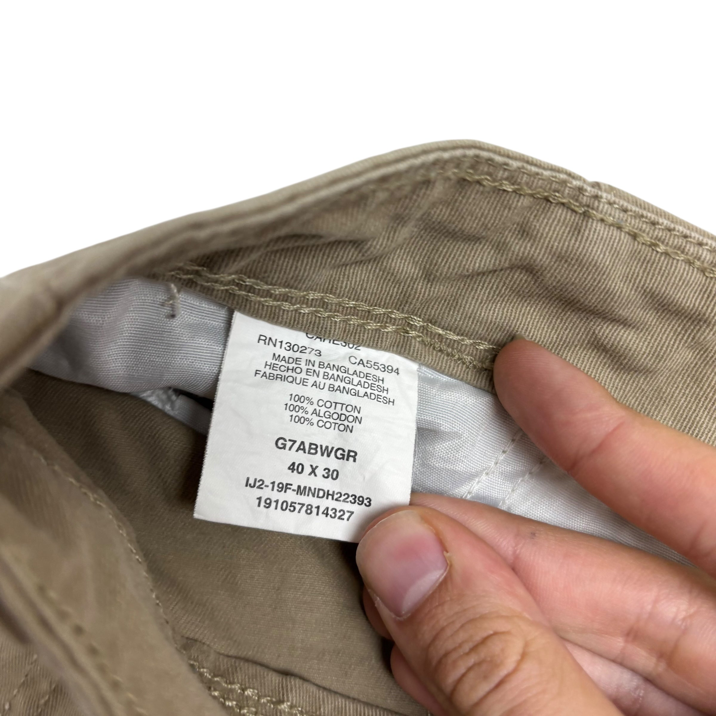 Wrangler Cargo Trousers W40 L30 Mens Beige Relaxed Straight Fit Pants (E)