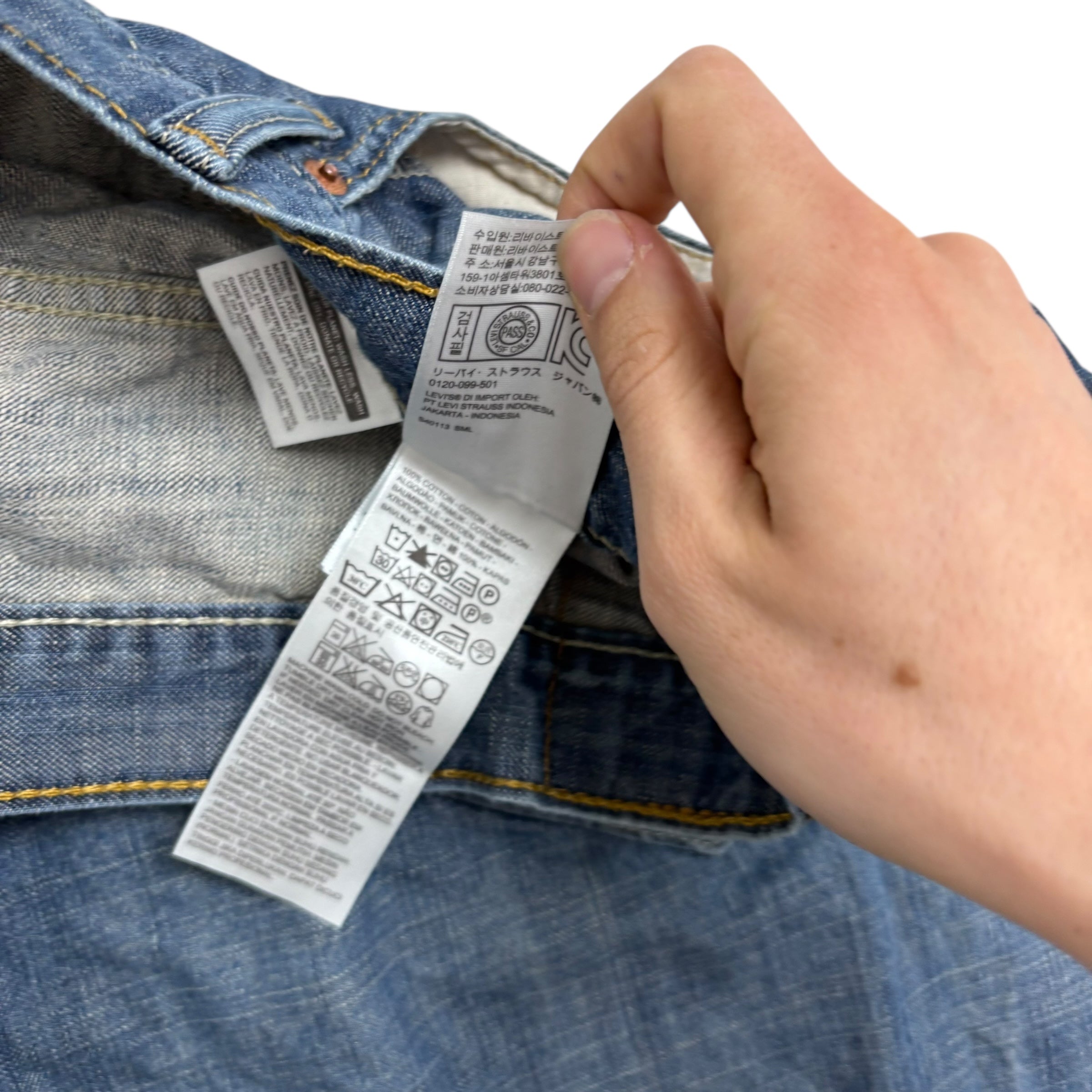 Levis 569 Jeans W42 L30 Mens Silver Blue Baggy Relaxed Straight Fit Denim (F)