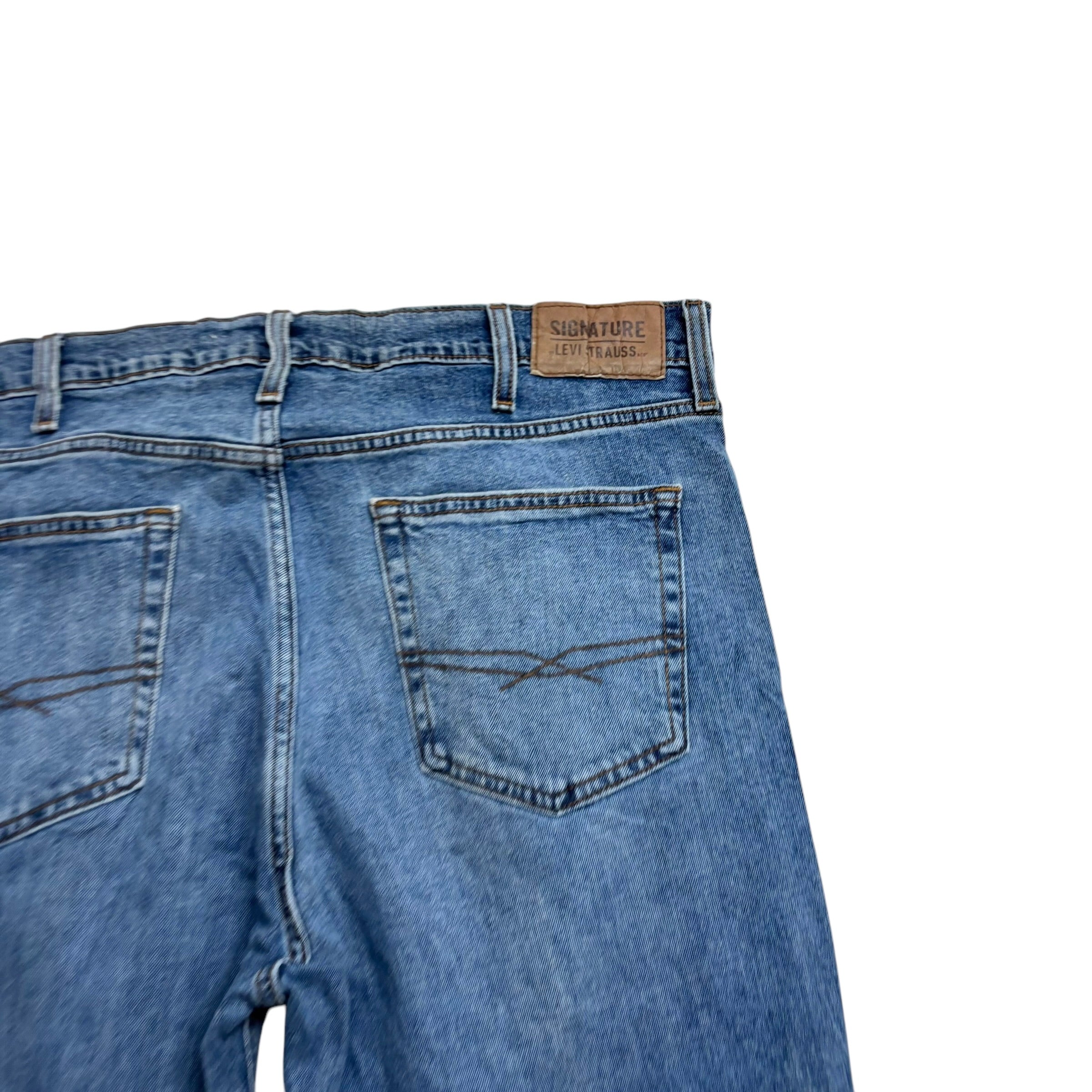 Levis Signature Jeans W38 L30 Mens Mid Blue Athletic Fit Stretch Denim (E)