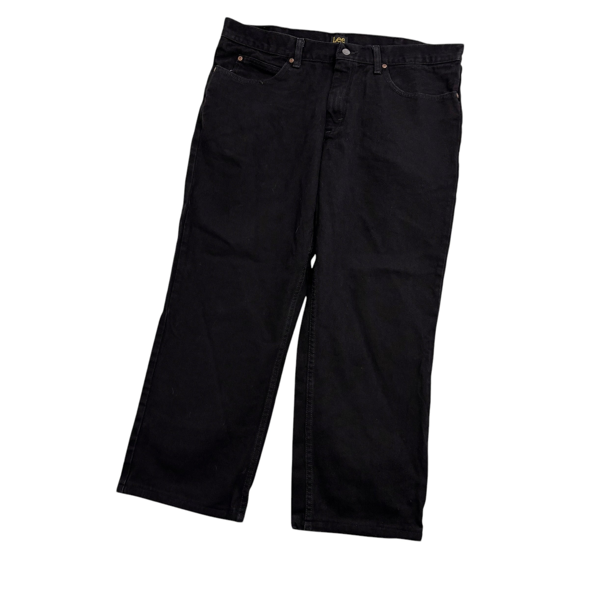 Lee Jeans W38 L27 Mens Black Relaxed Straight Fit Denim (E)