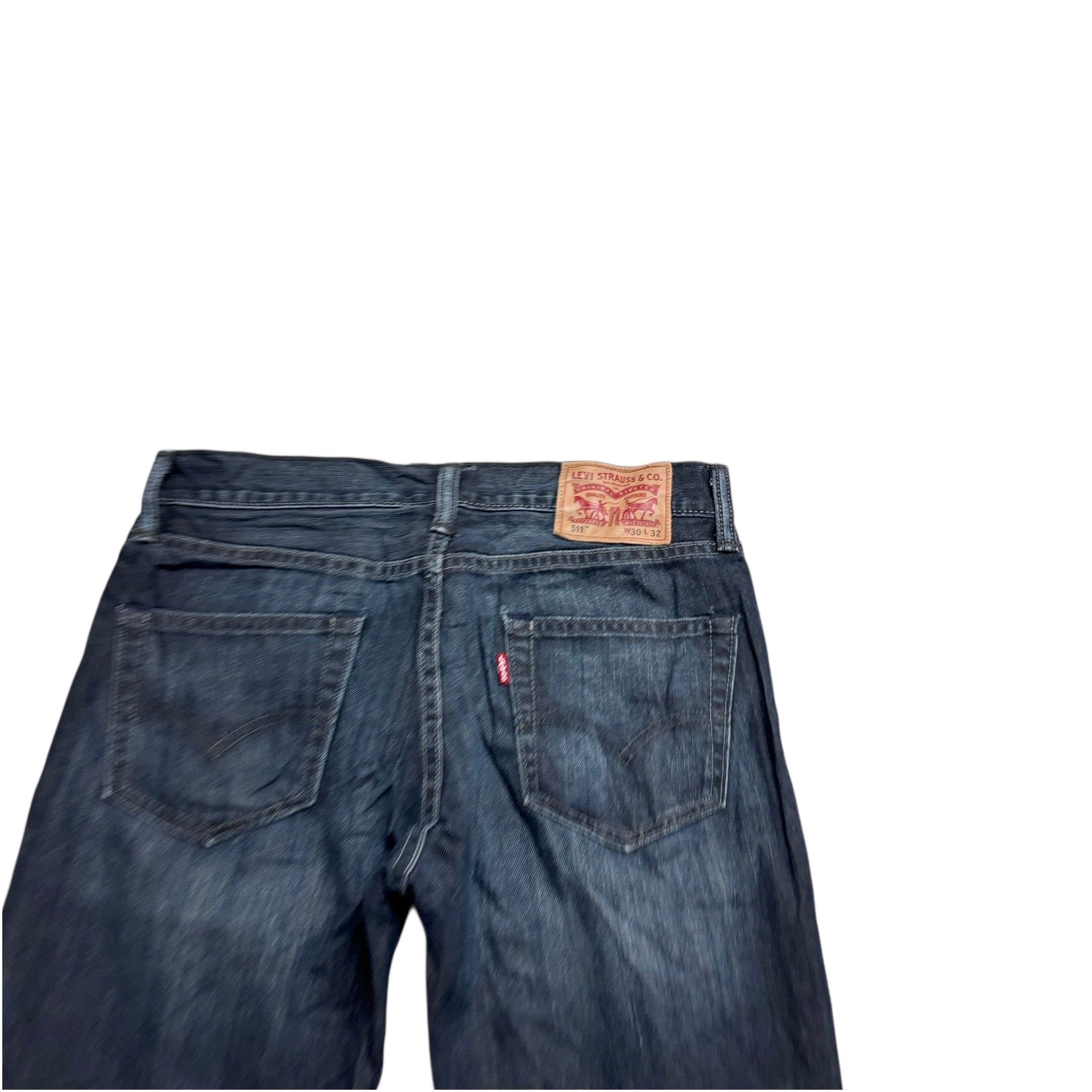 Levis 511 Jeans W30 L32 Mens Dark Blue Slim Fit Denim (E)