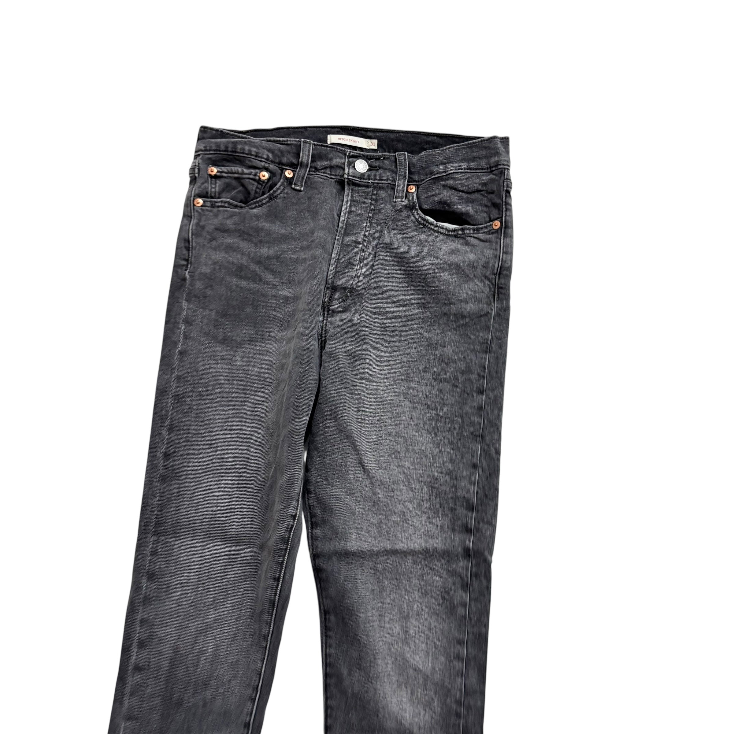 Levis Wedgie Jeans W31 Womens Wedgie Skinny Fit Grey Stretch Denim (E)