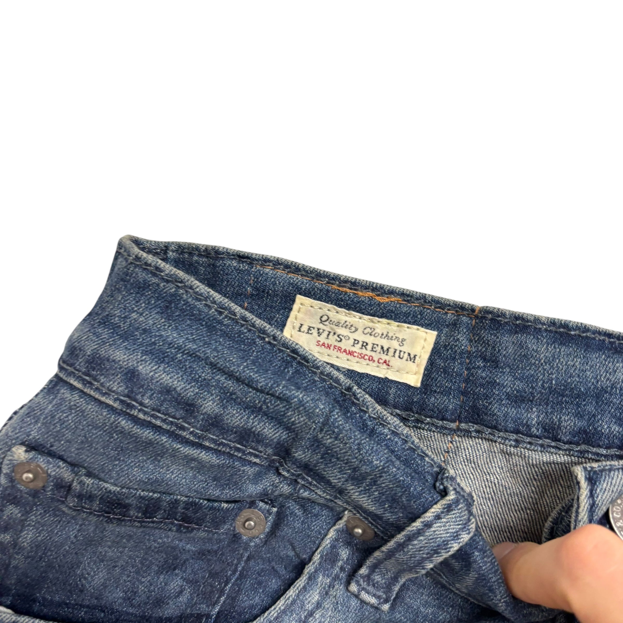 Levis 511 Jeans W30 L32 Mens Mid Blue Slim Fit Stretch Premium Denim (E)