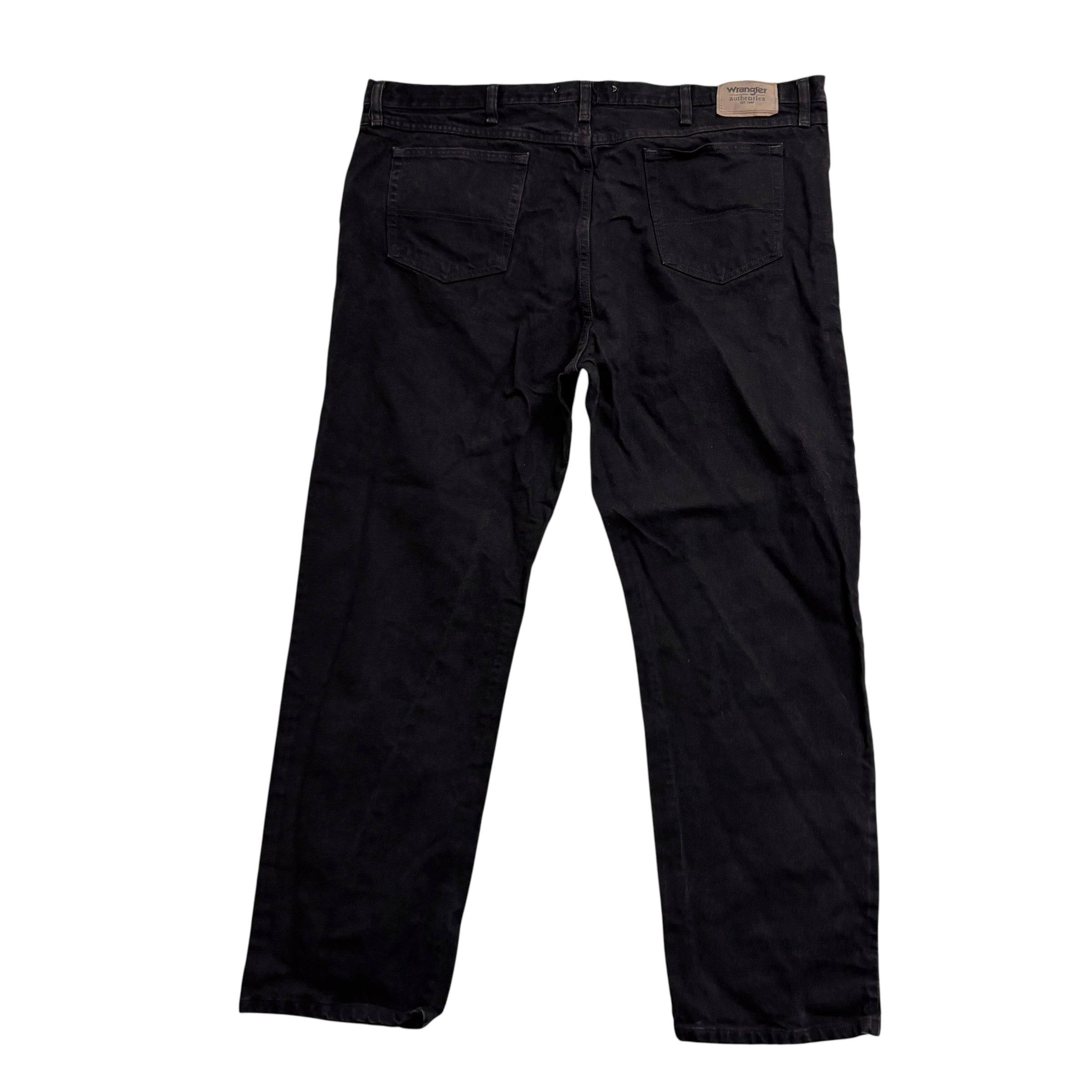Wrangler Jeans W46 L30 Mens Black Regular Straight Fit Denim (E)