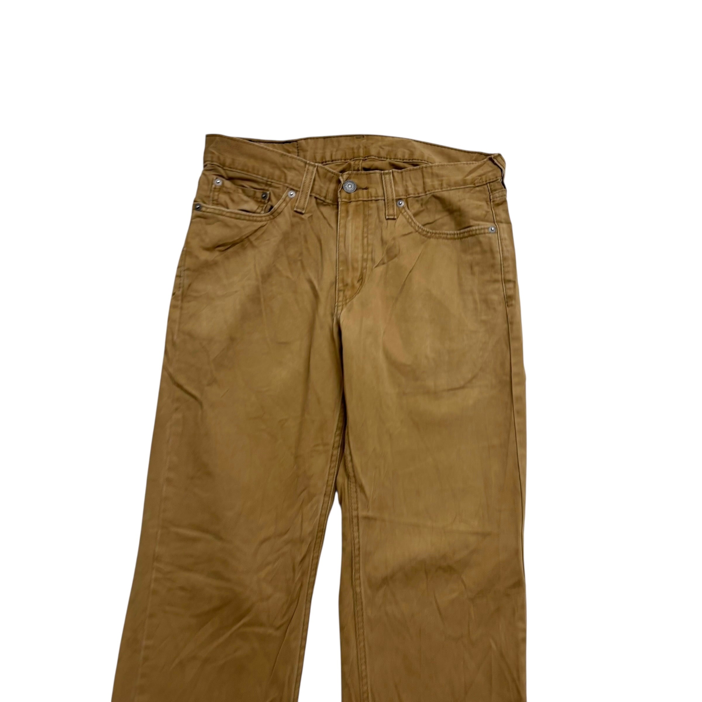 Levis 514 Trousers W30 L32 Mens Tan Regular Straight Fit Pants (E)