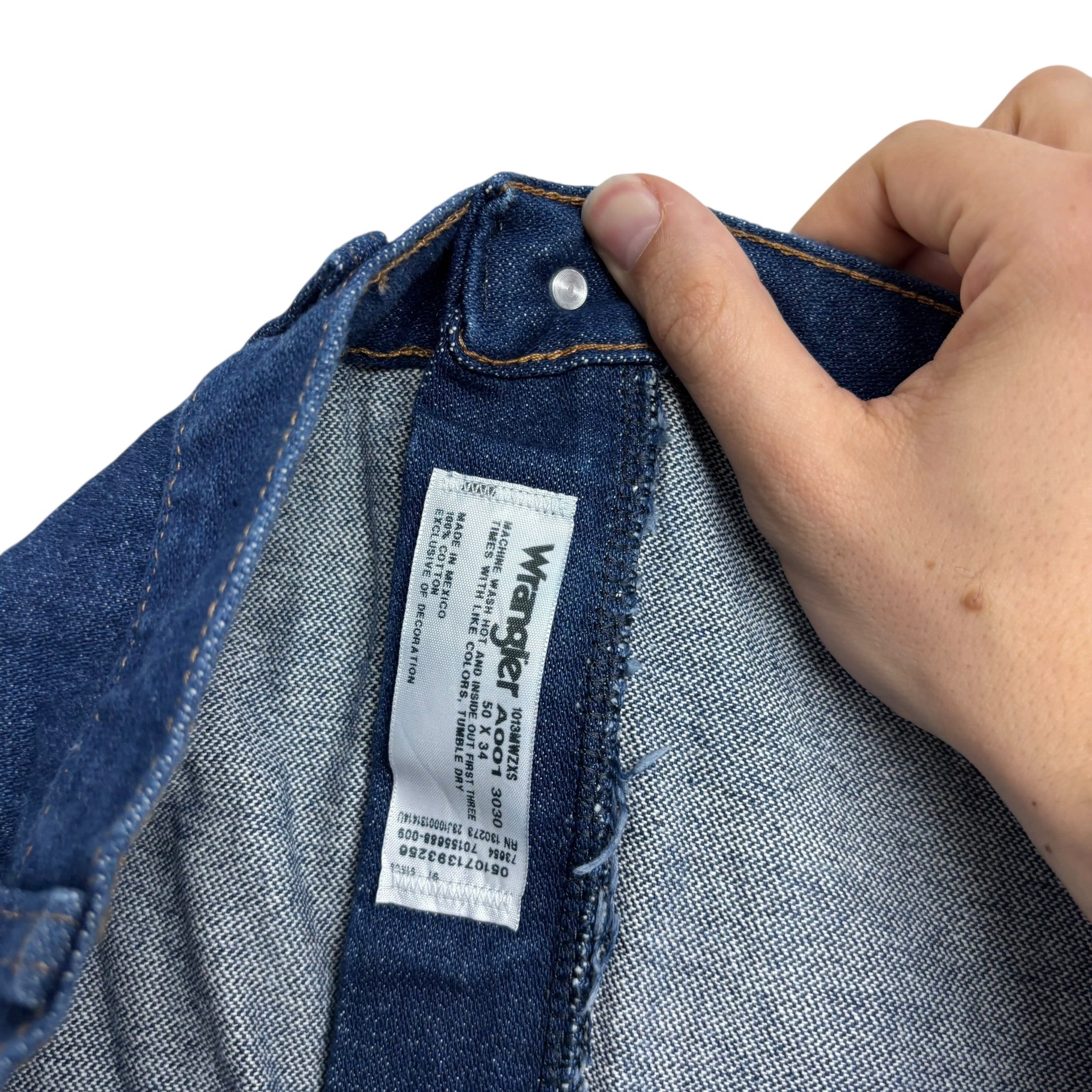 Wrangler Jeans Cowboy Cut W50 L34 Mens Dark Blue 13MWZ Original Fit Denim (E)