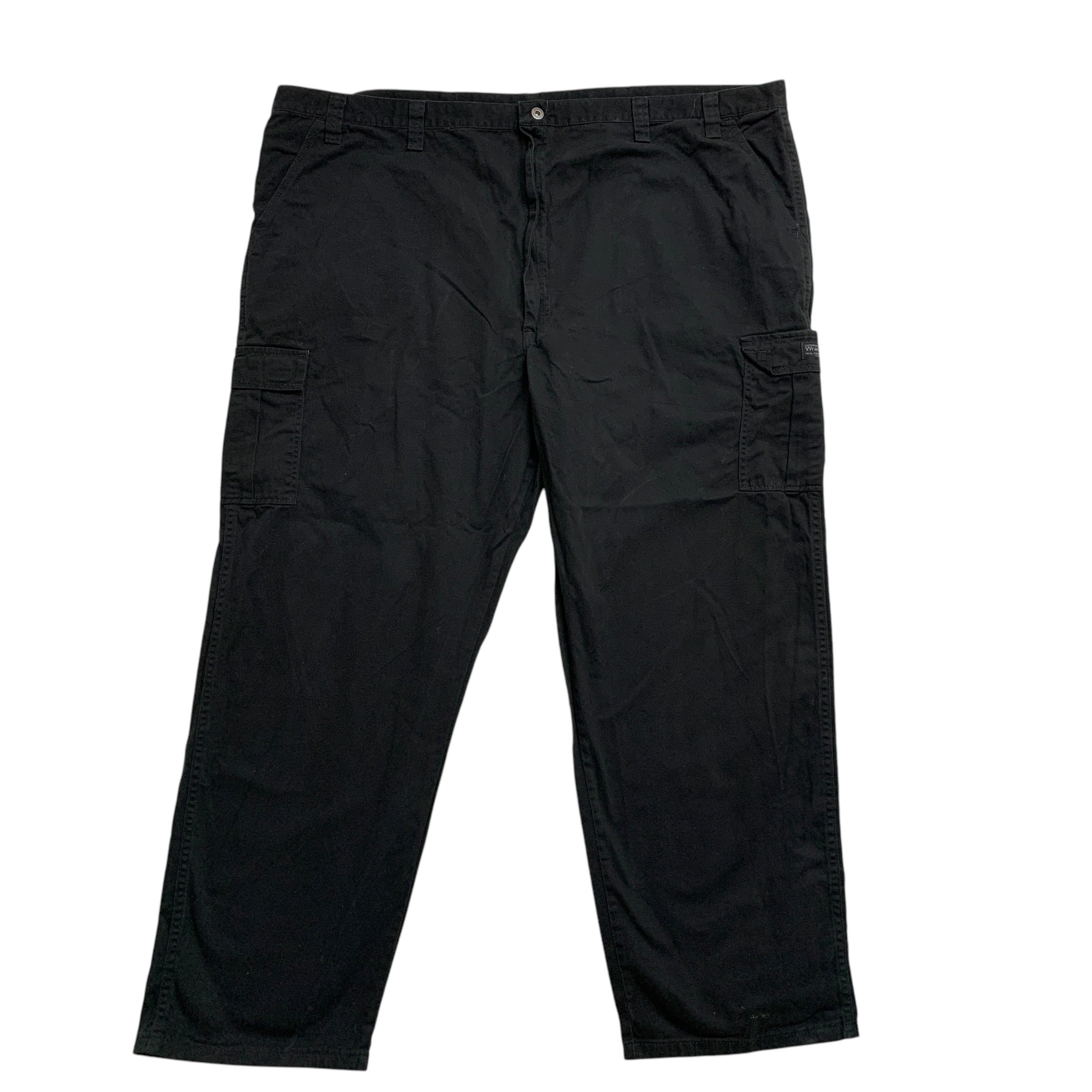 Wrangler Cargo Trousers W50 L32 Mens Black Relaxed Straight Fit Cotton Pants