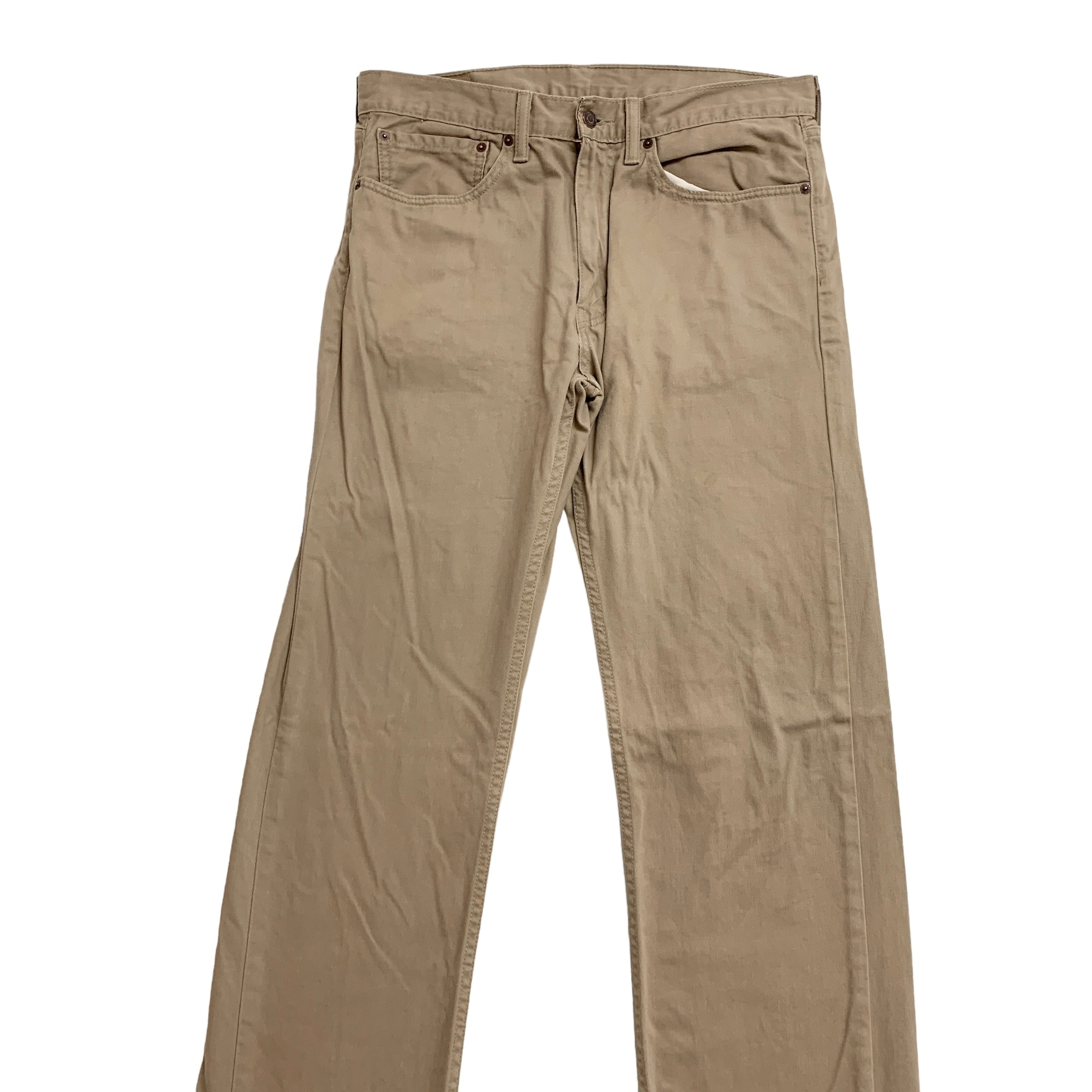 Levis 505 Trousers W34 L36 Mens Beige Stone Regular Straight Fit Cotton Pants