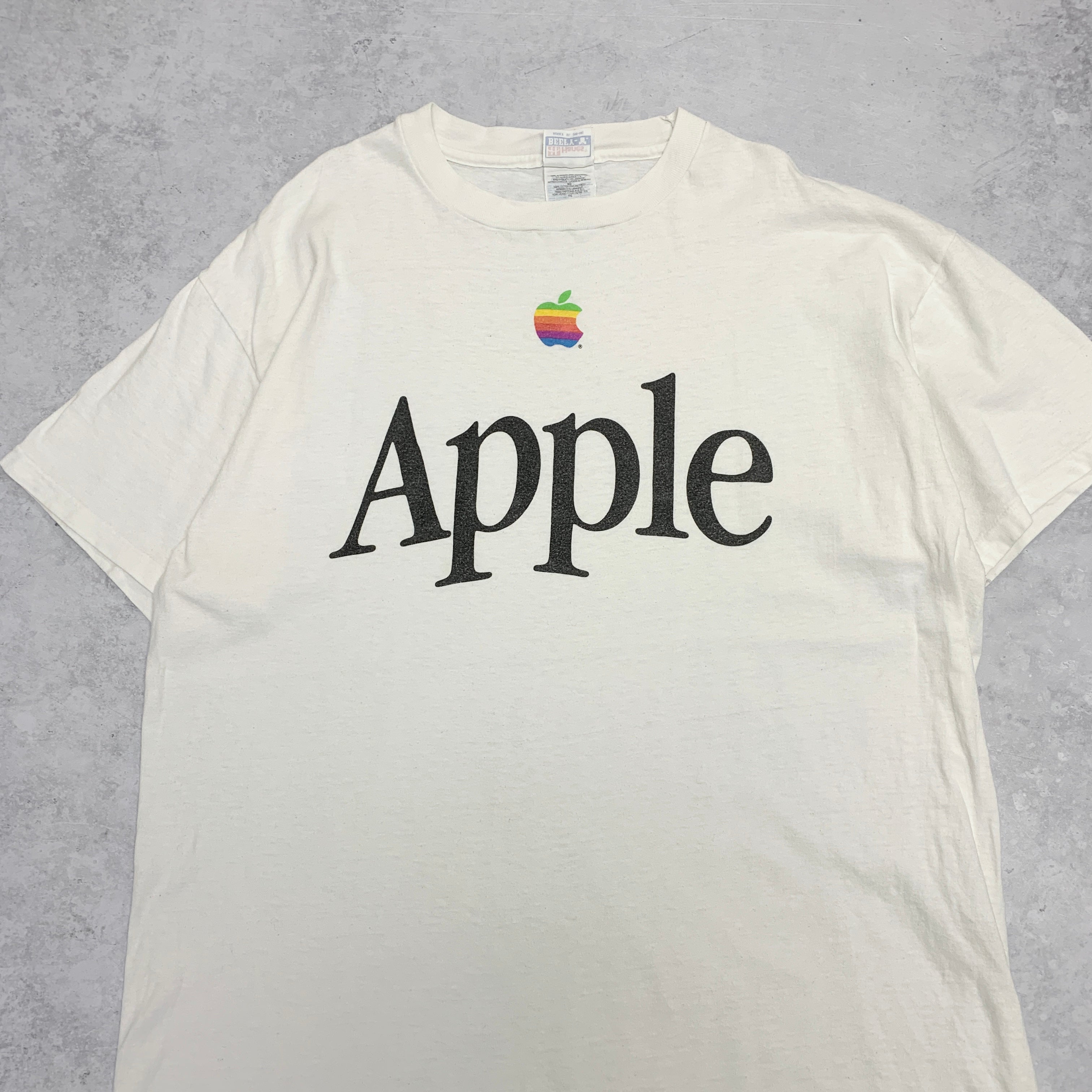 Vintage Apple T Shirt Mens XL White Single Stitch Graphic Rainbow Logo 90s Tech