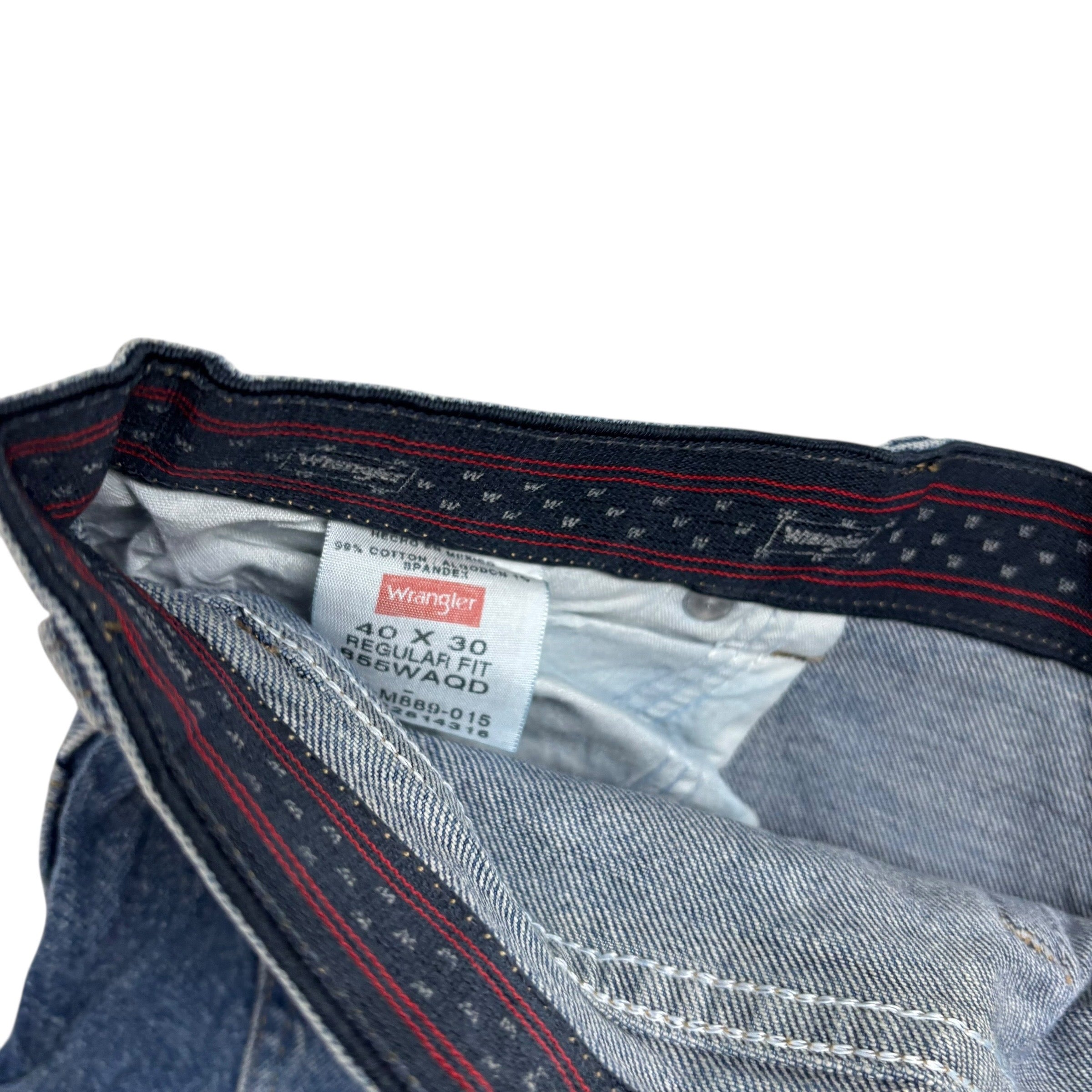 Wrangler Jeans W40 L30 Mens Mid Blue Regular Straight Fit Stretch Denim (F)