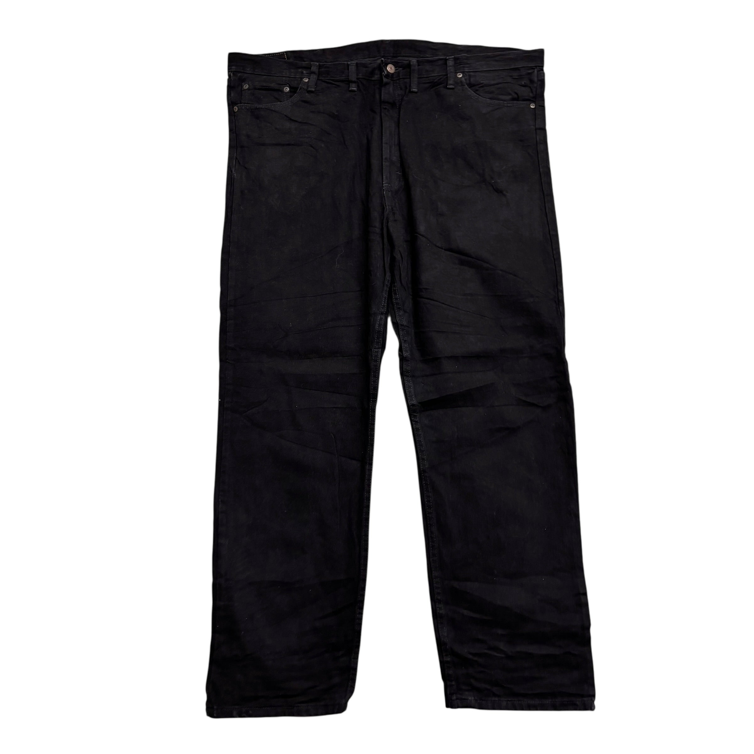 Wrangler Jeans W46 L32 Mens Black Relaxed Straight Fit Baggy Denim (E)