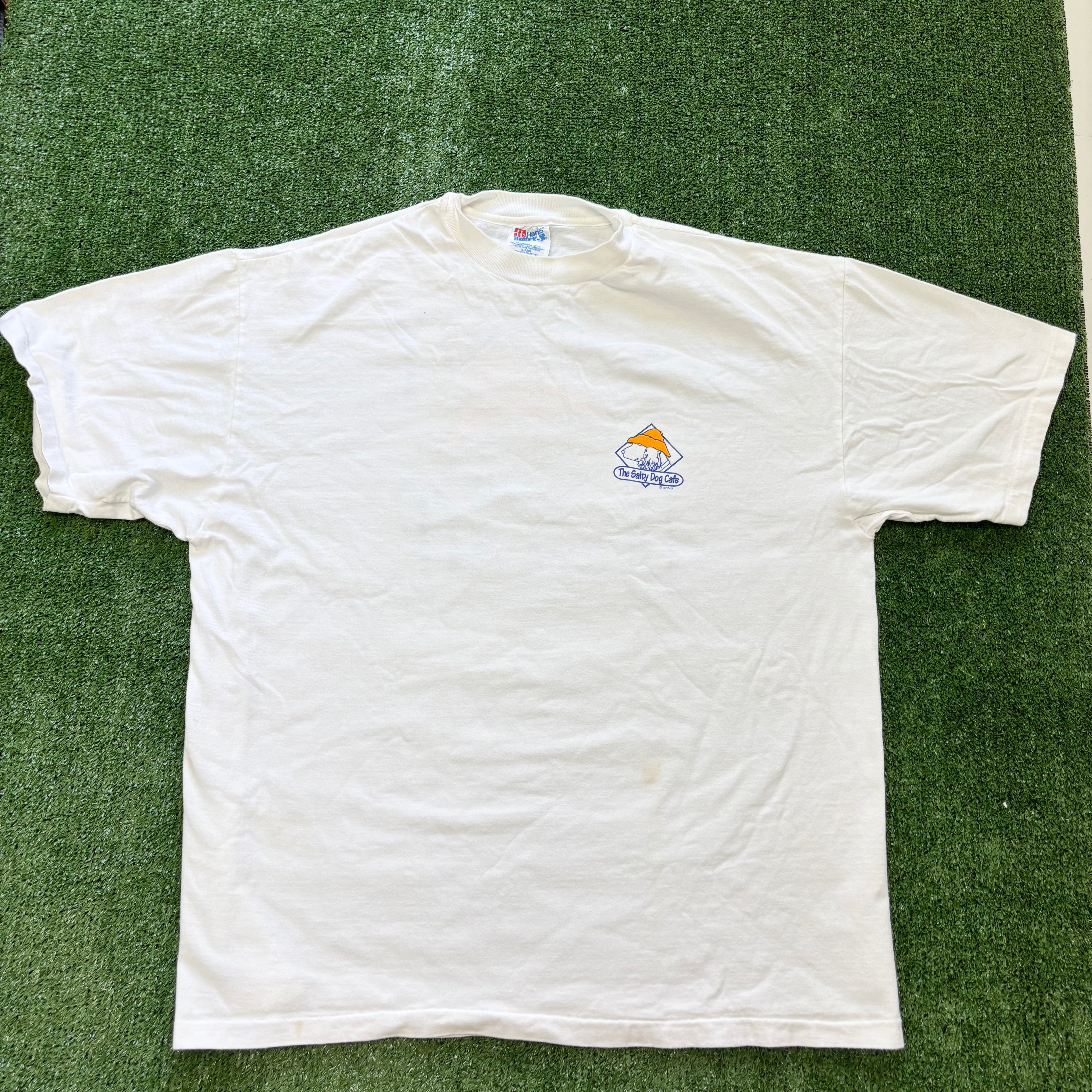 Vintage T Shirt Mens XL White Single Stitch Graphic Print 90s USA