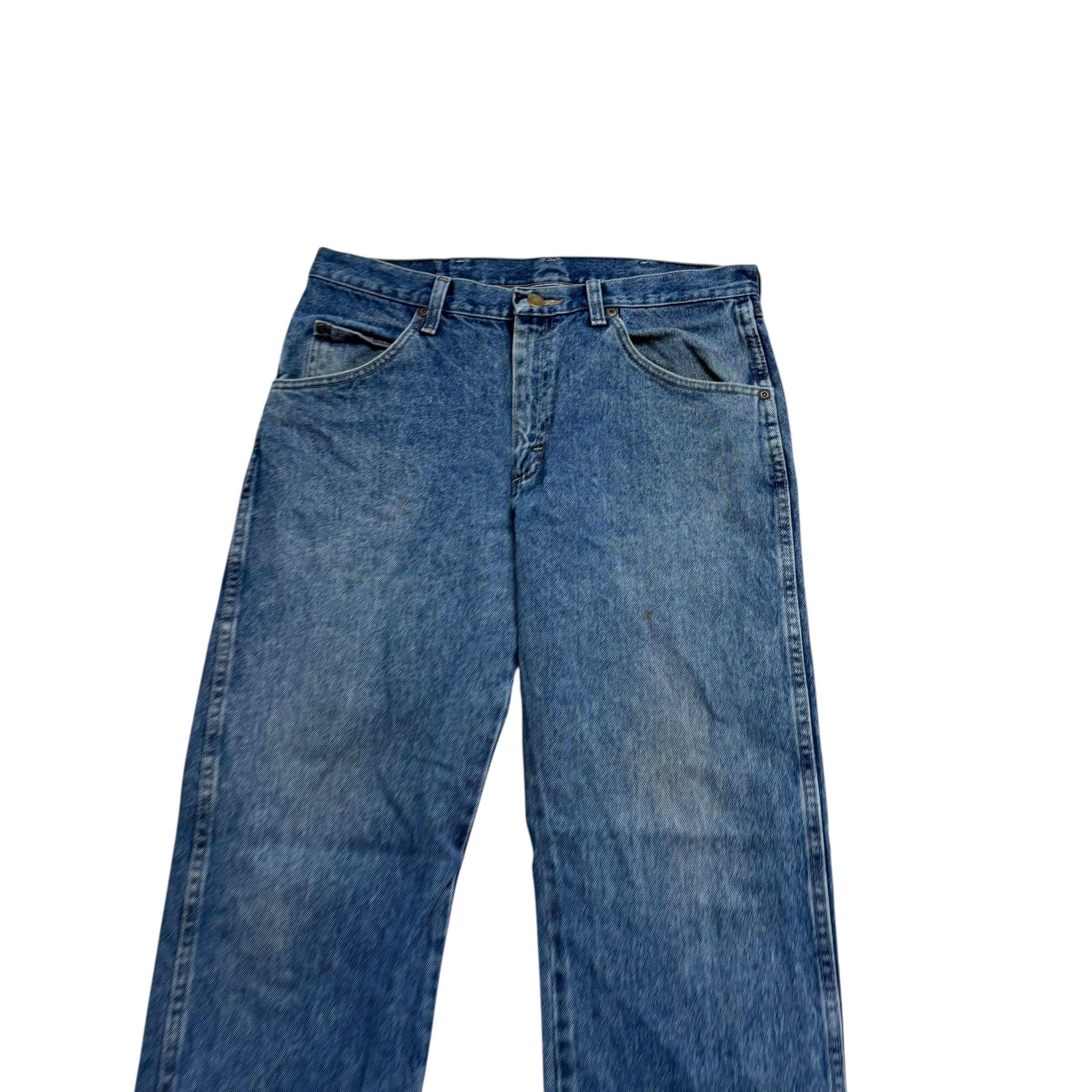 Wrangler Jeans W34 L30 Mens Mid Blue Regular Straight Fit Denim (F)