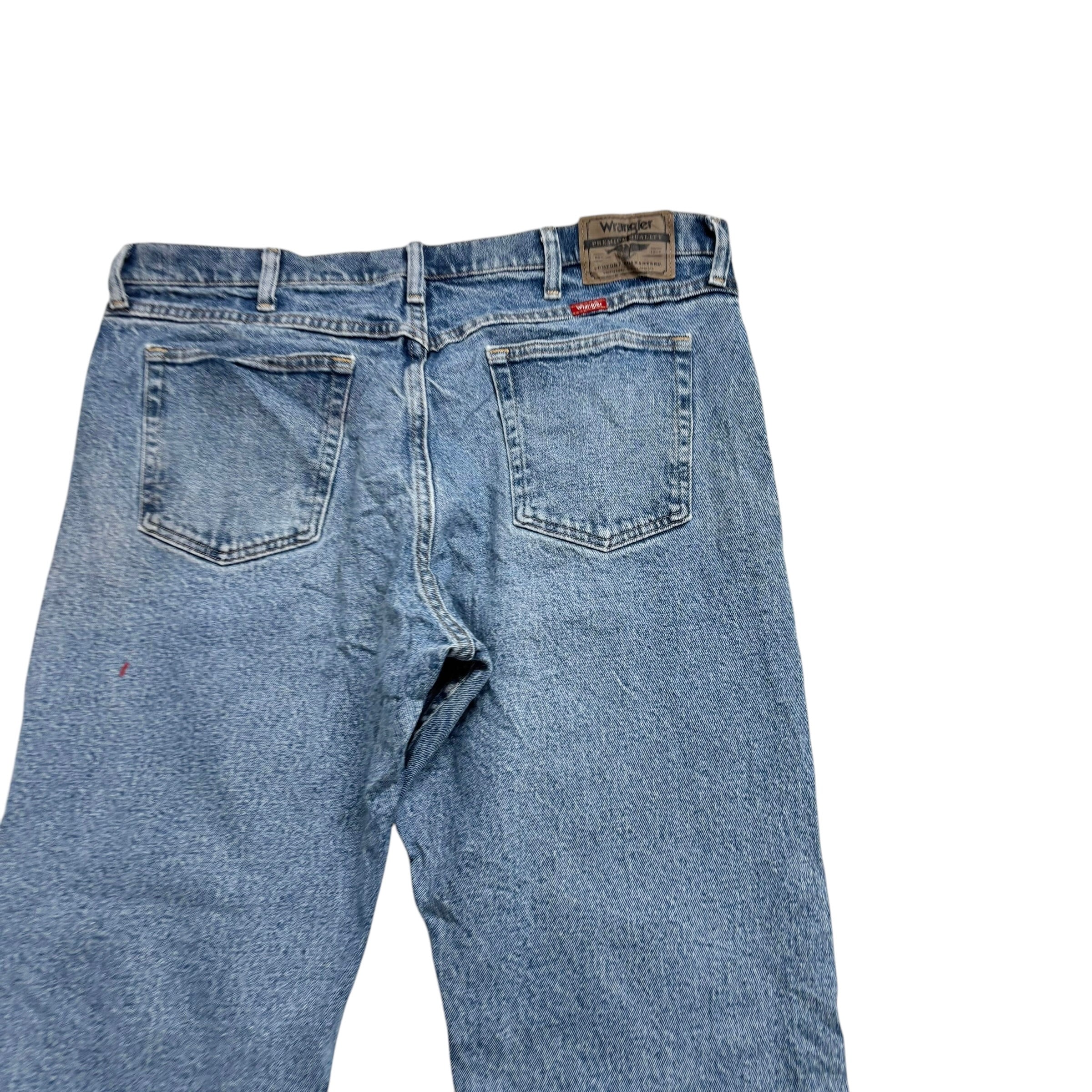 Wrangler Jeans W36 L30 Mens Light Blue Relaxed Straight Fit Stretch Denim (F)