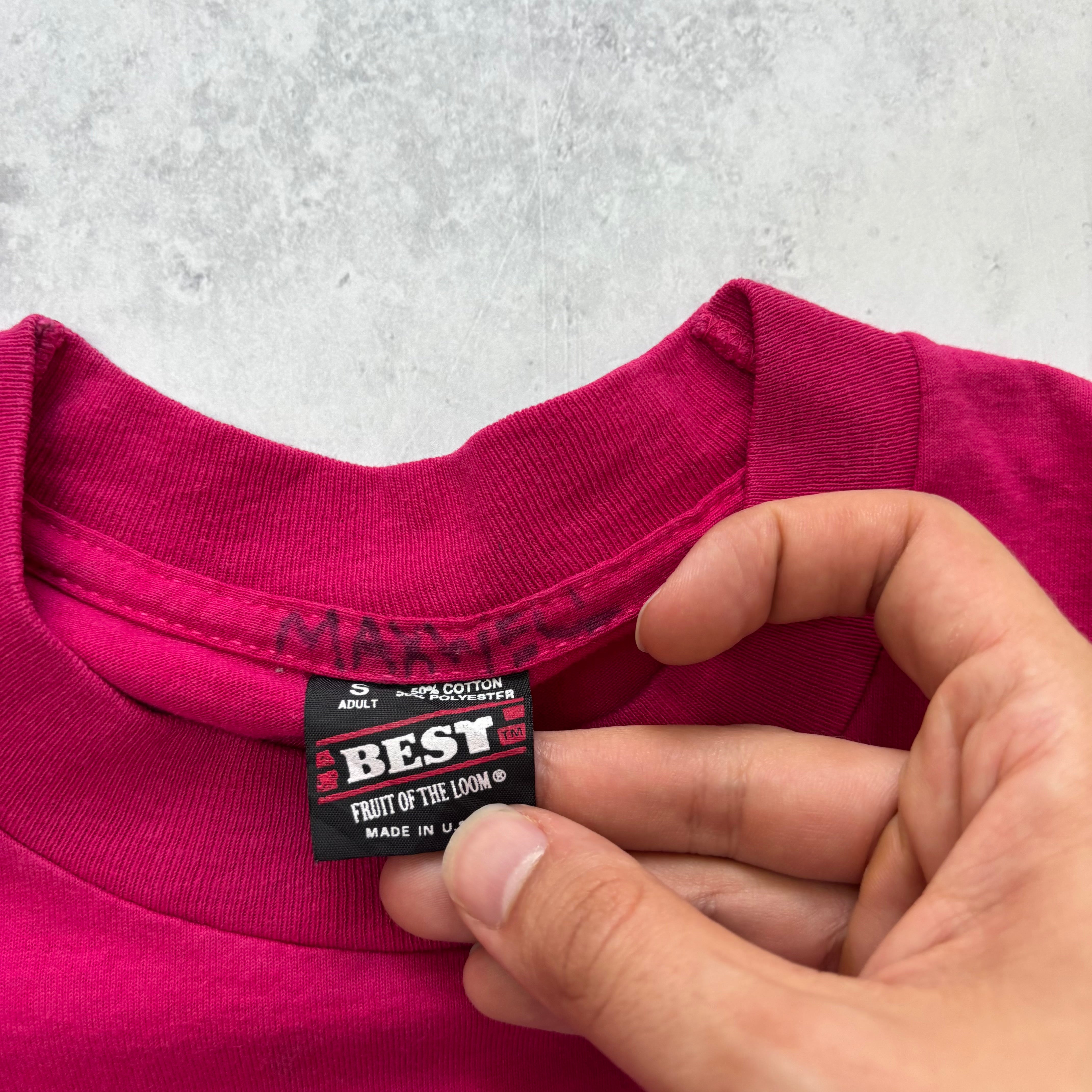 Vintage T Shirt Mens XS Pink Single Stitch Graphic Print 90s Gymnastics (E)