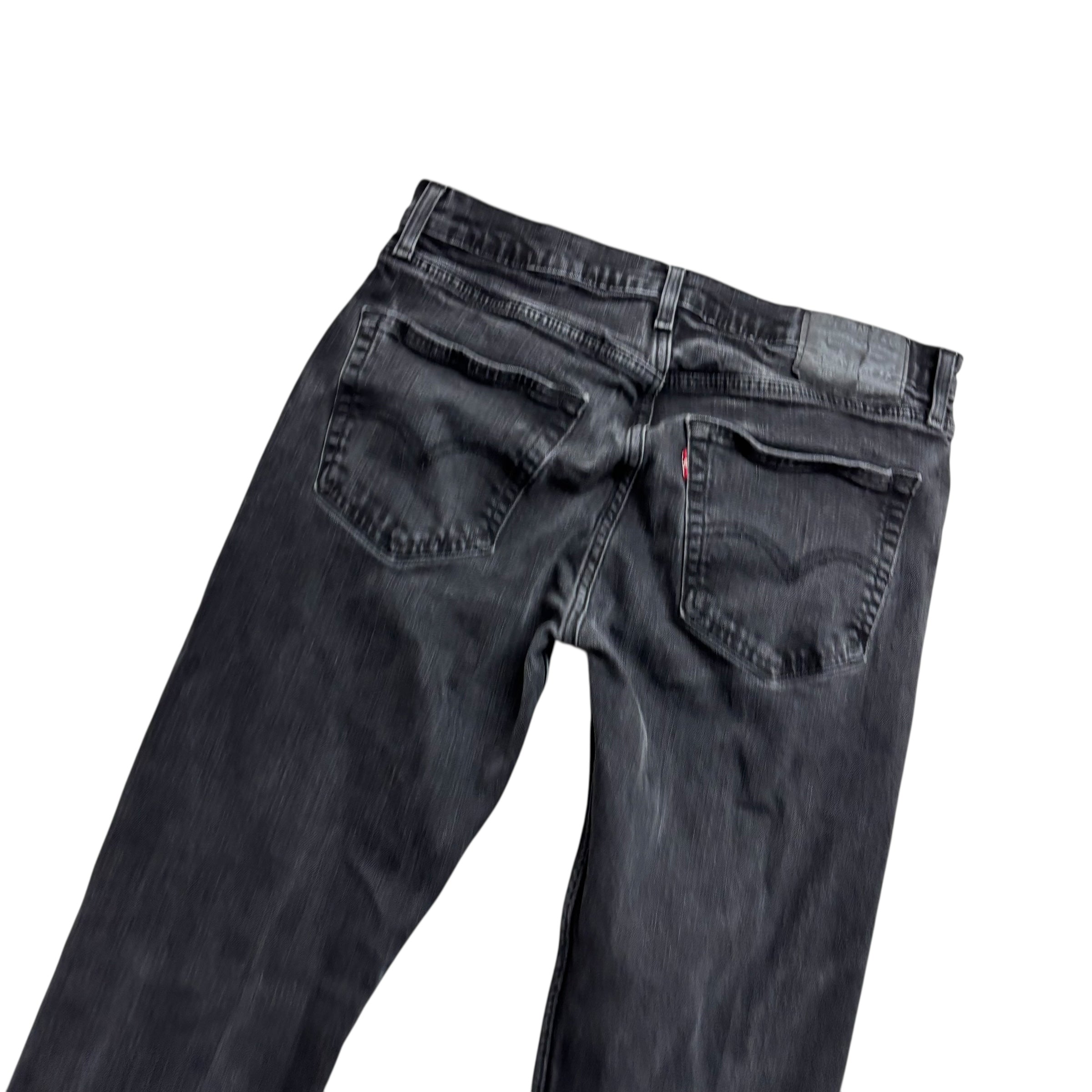 Levis 502 Jeans W32 L29 Mens Black Regular Tapered Fit Stretch Denim