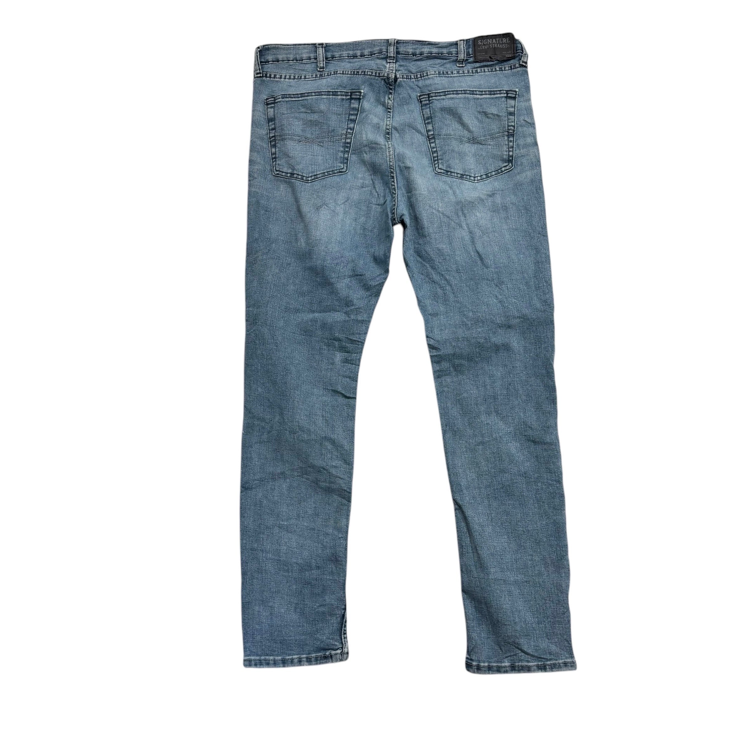 Levis Signature Jeans W38 L32 Mens Light Blue Skinny Fit Stretch Denim