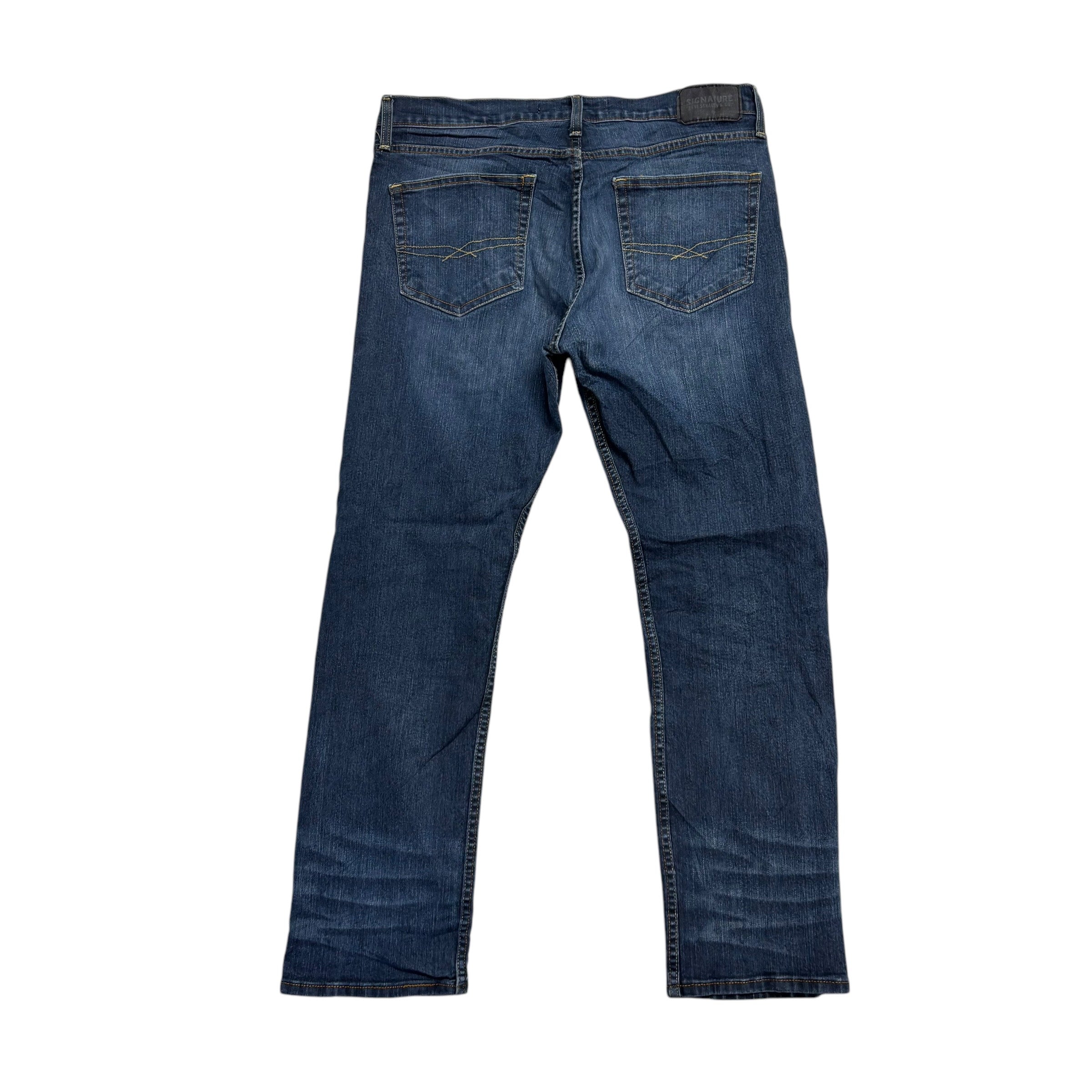 Levis Signature Jeans W34 L30 Mens Dark Blue Regular Straight Fit Stretch (E)