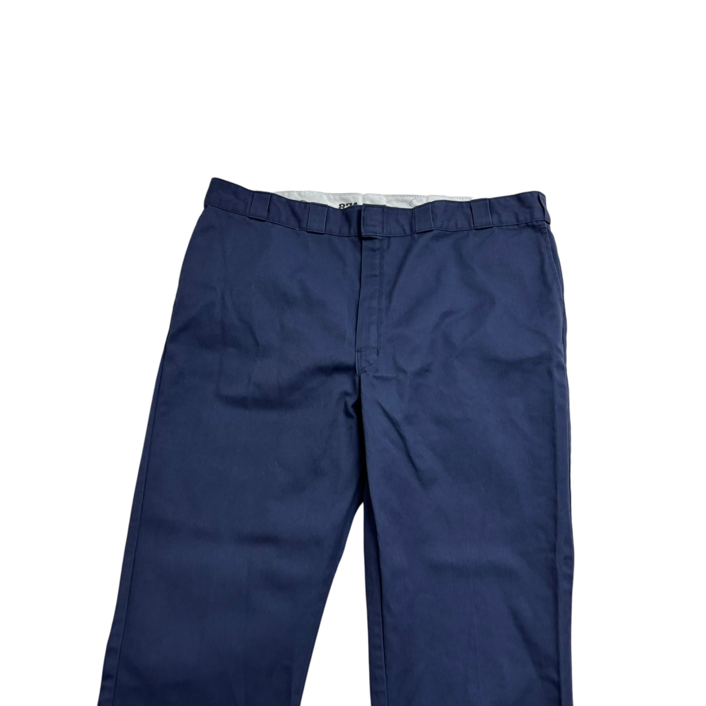 Dickies 874 Trousers W46 L32 Mens Blue Pants Original Straight Fit Workwear