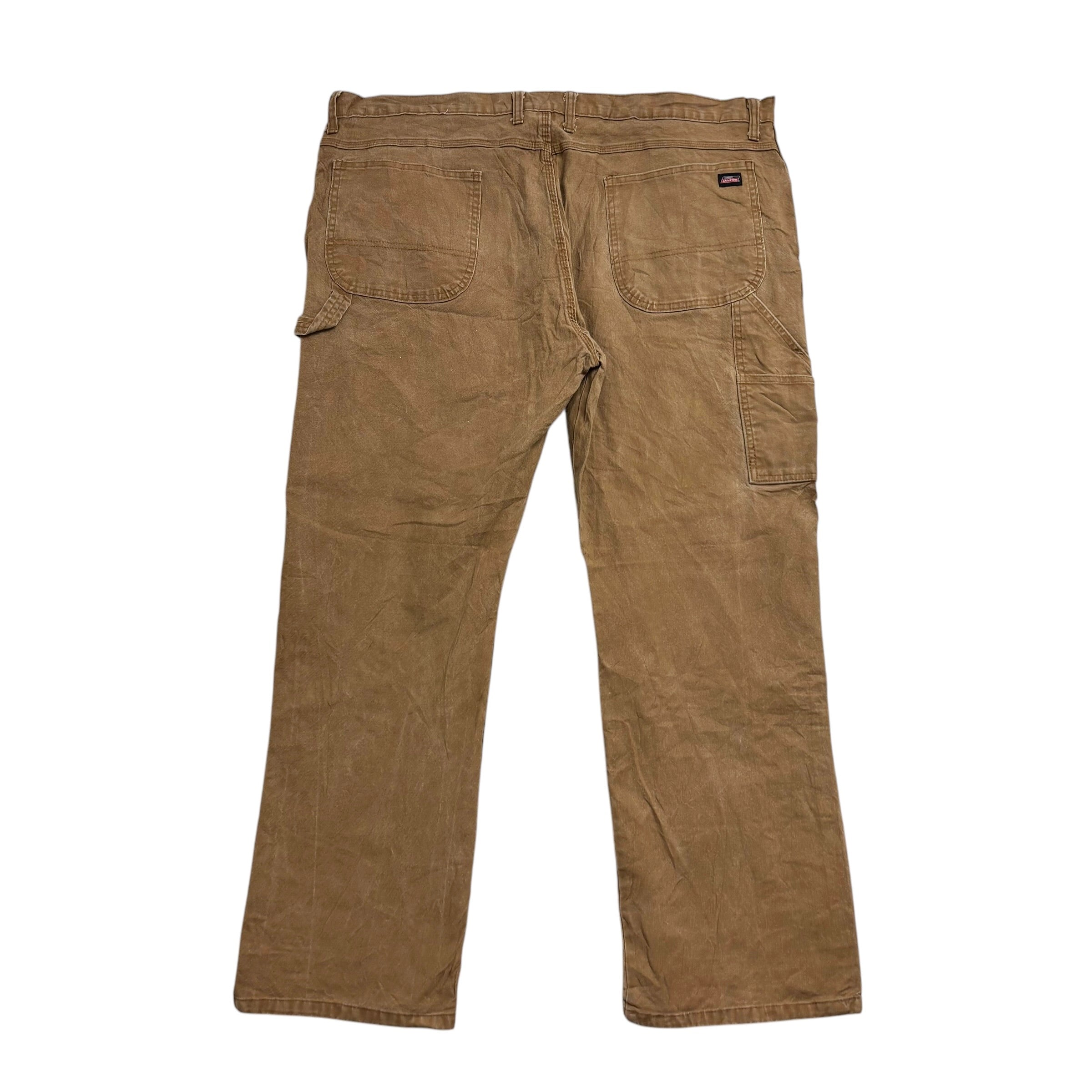 Dickies Carpenter Pants W42 L32 Mens Tan Relaxed Straight Fit Stretch Trousers