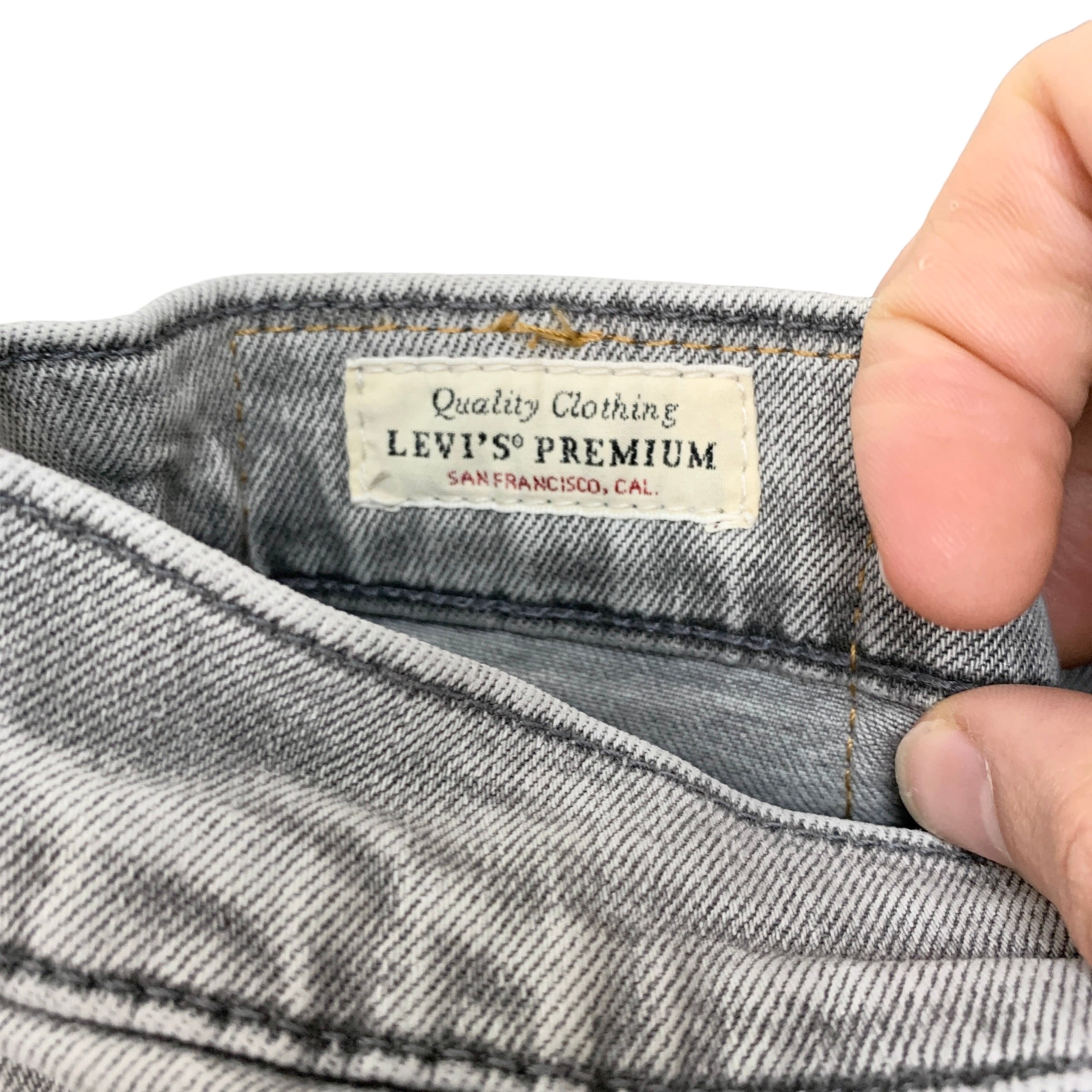 Levis 511 Jeans W34 L30 Mens Grey Slim Fit Stretch Premium Denim