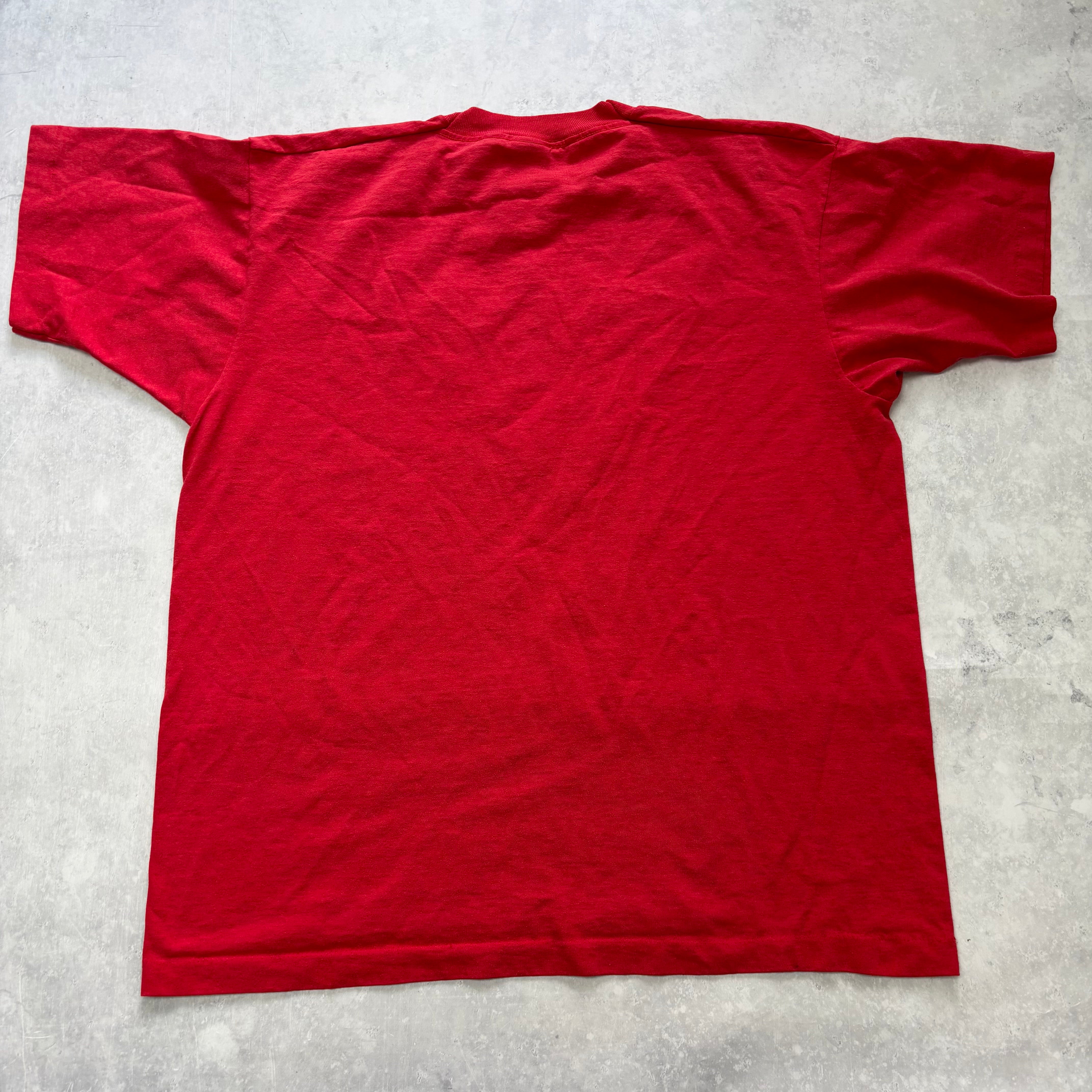 Vintage T Shirt Mens XL Red Single Stitch Graphic Print 90s USA (E)