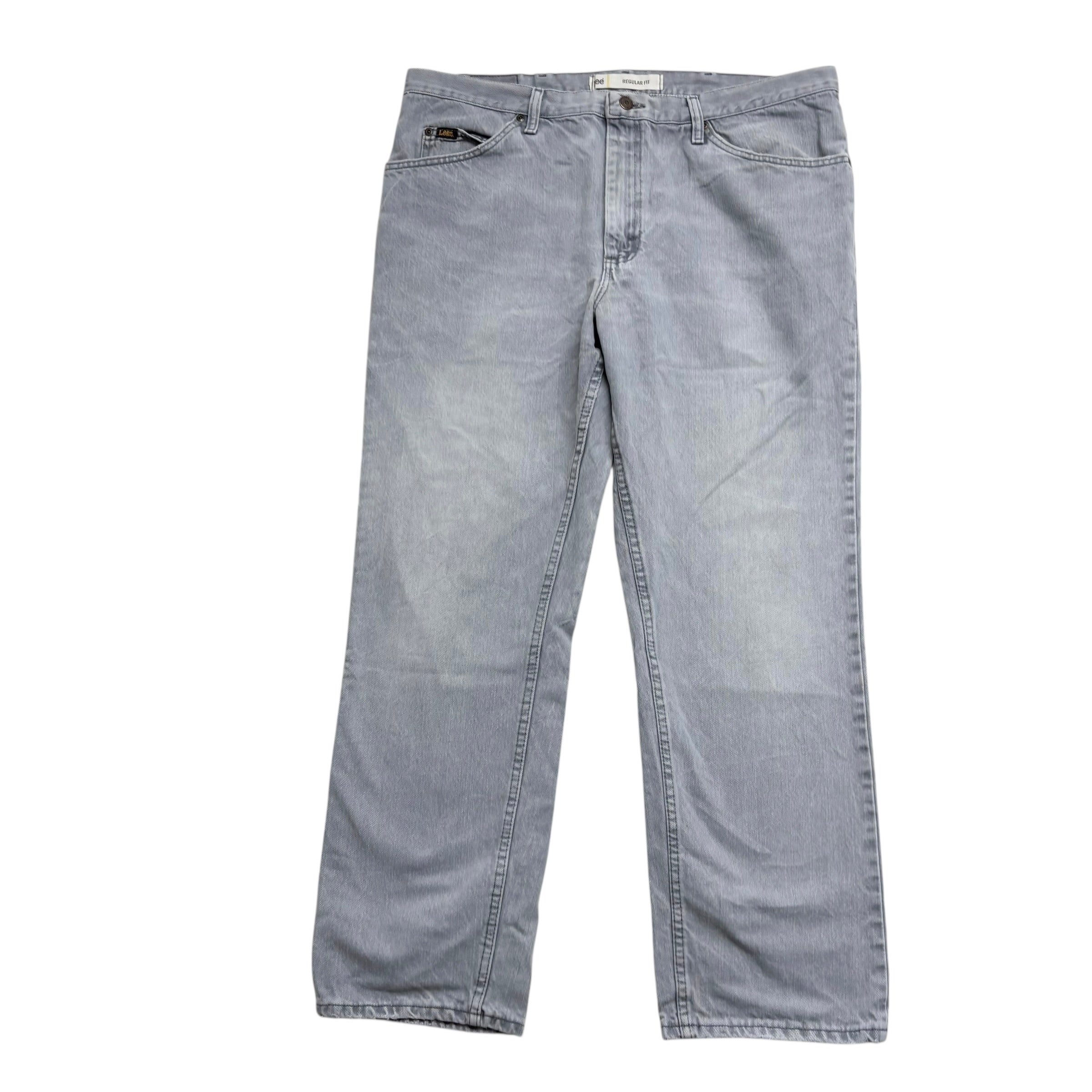 Lee Jeans W38 L30 Mens Grey Regular Straight Fit Vintage Denim (E)