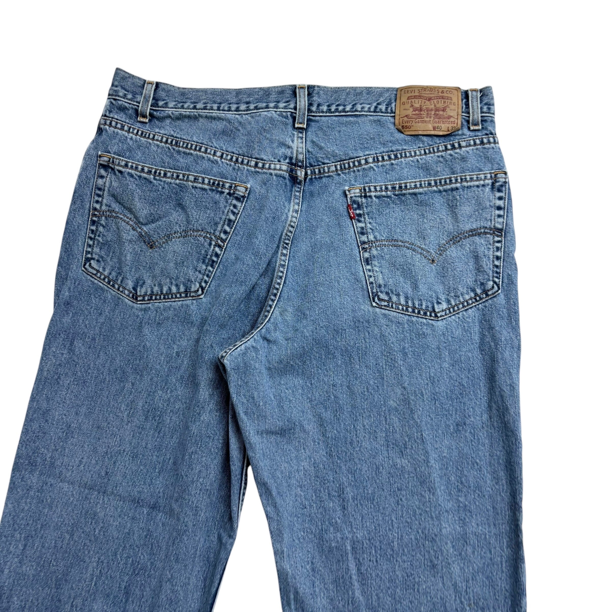 Levis 550 Jeans W40 L32 Mens Light Blue Relaxed Straight Fit Vintage Denim