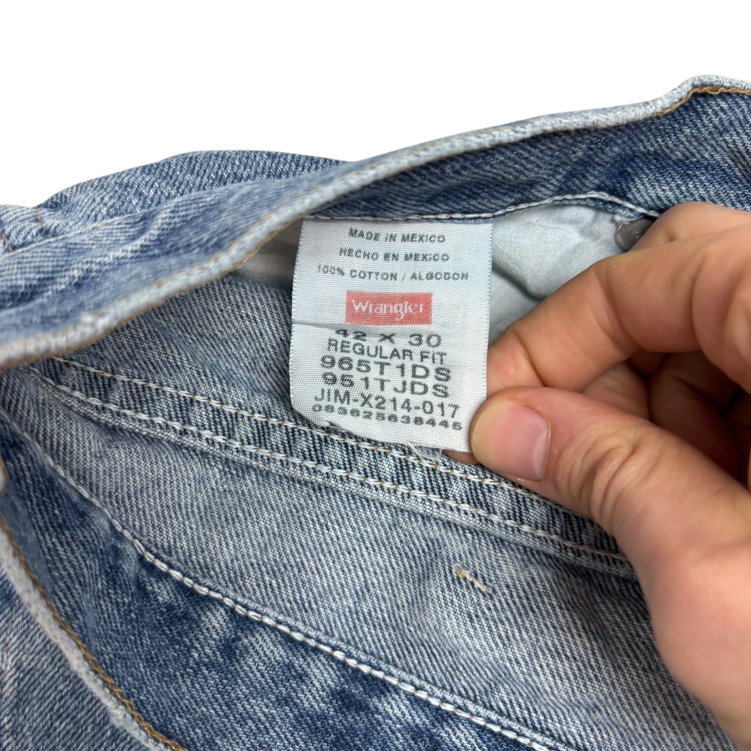 Wrangler Jeans W42 L30 Mens Light Blue Regular Straight Fit Denim