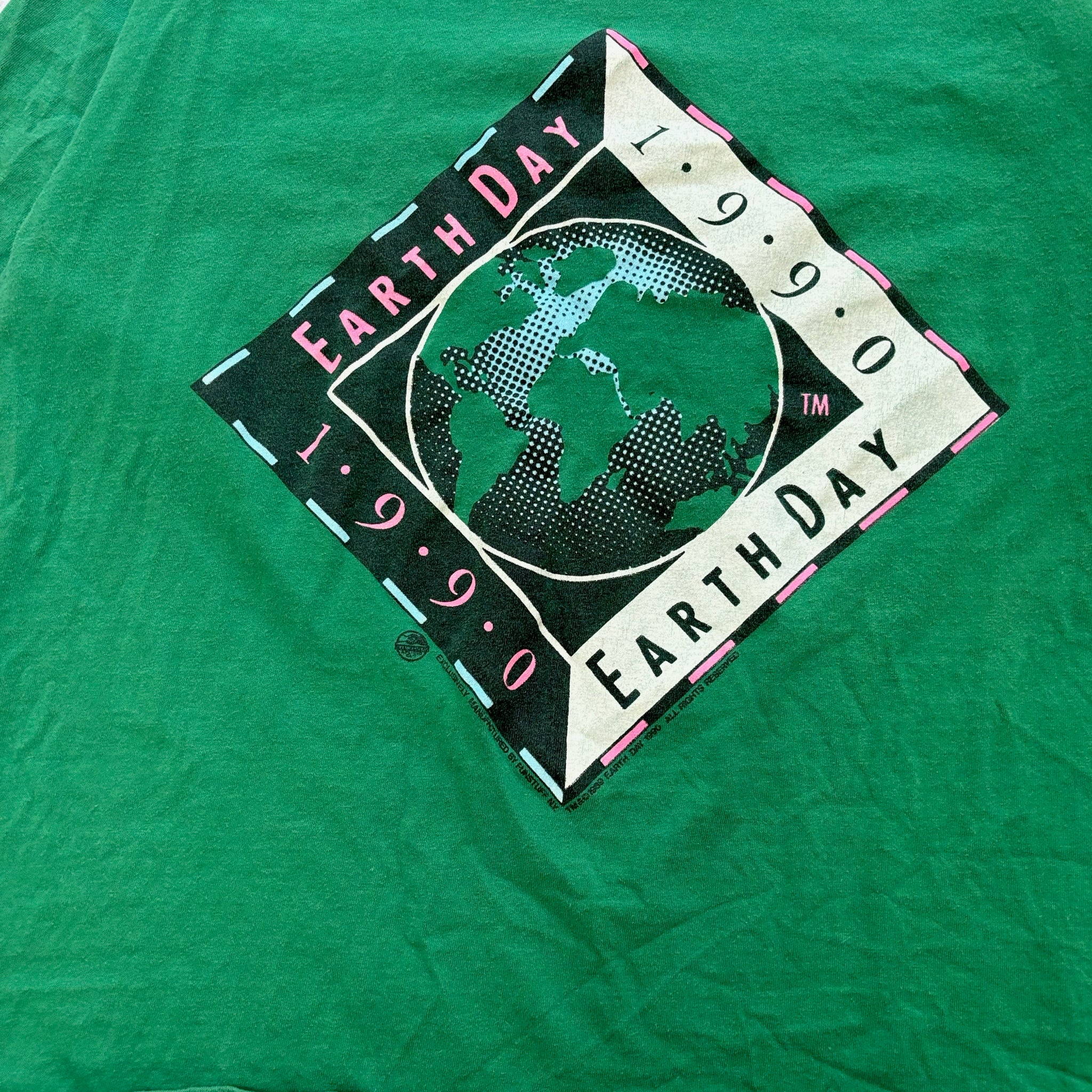 Vintage T Shirt Mens Medium Green Single Stitch Graphic Print 90s USA