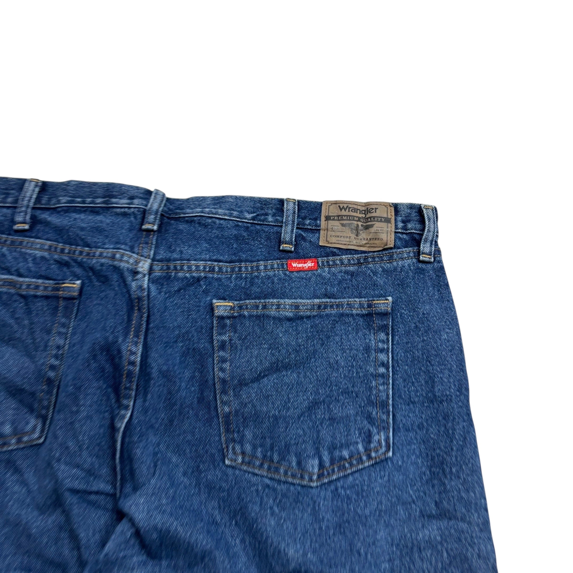 Wrangler Jeans W42 L32 Mens Mid Blue Relaxed Straight Fit Baggy Denim (E)