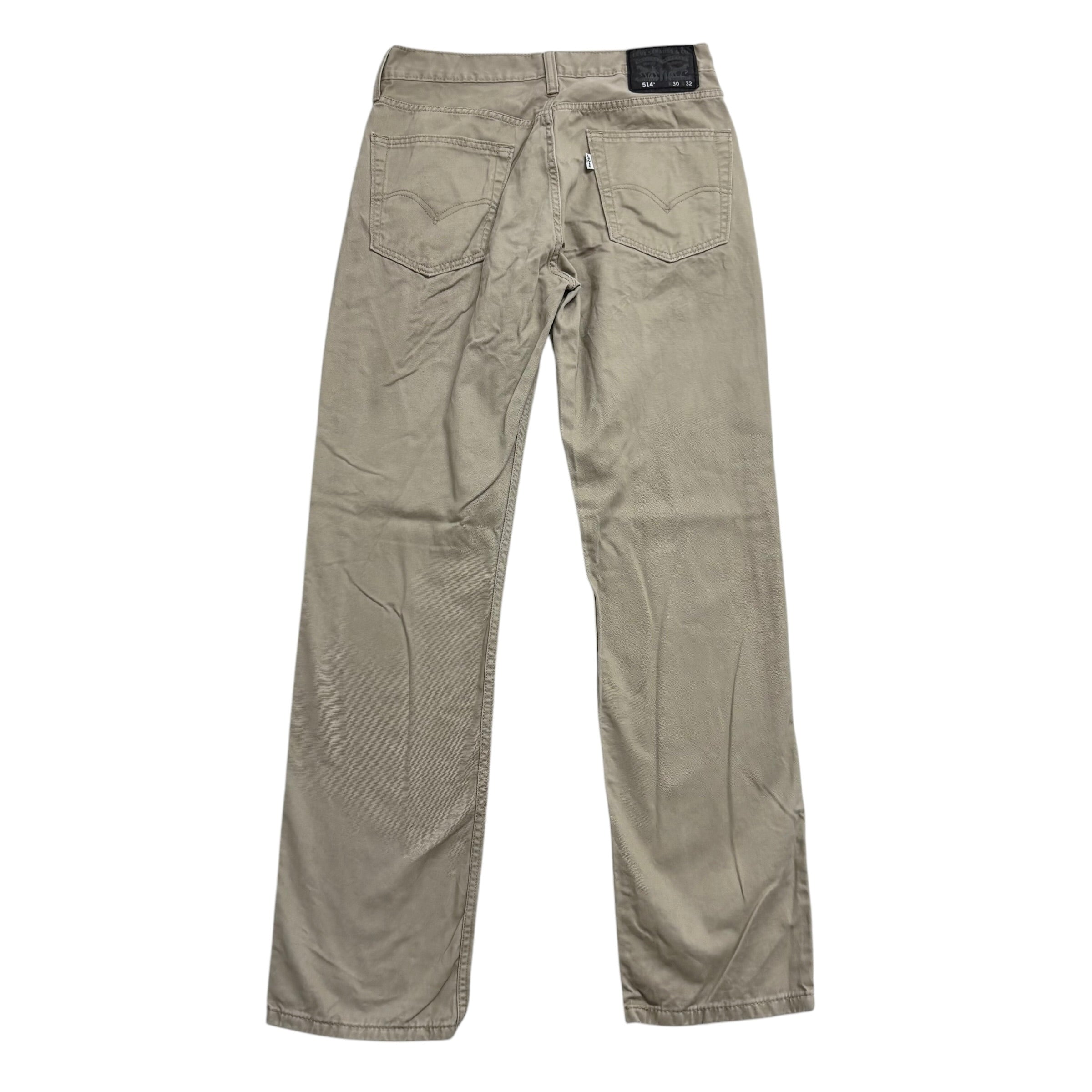 Levis 514 Chino Trousers W30 L32 Mens Beige Cream Regular Straight Pants (E)