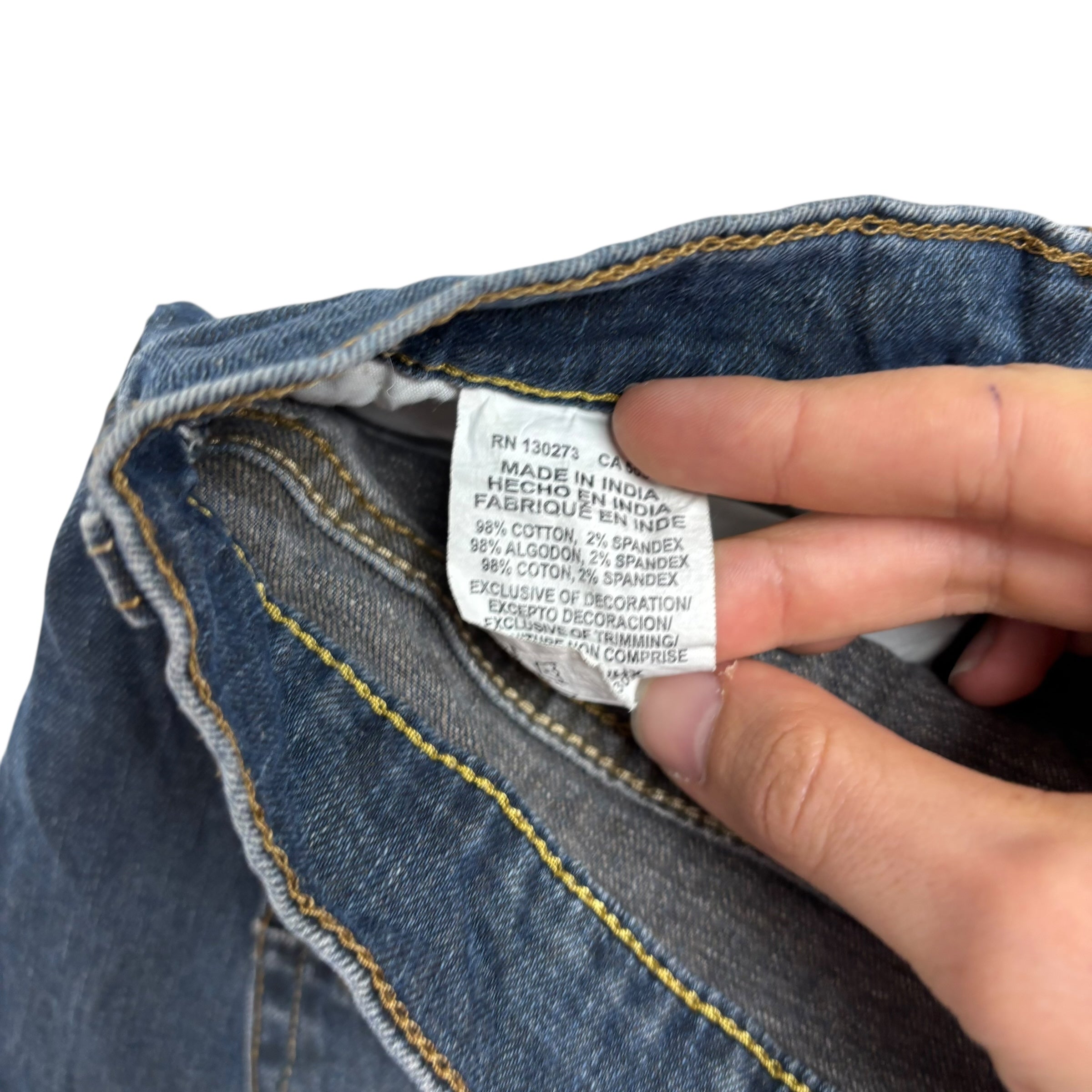 Wrangler Denim Shorts W32 Mens Dark Blue 9in Regular Fit Stretch