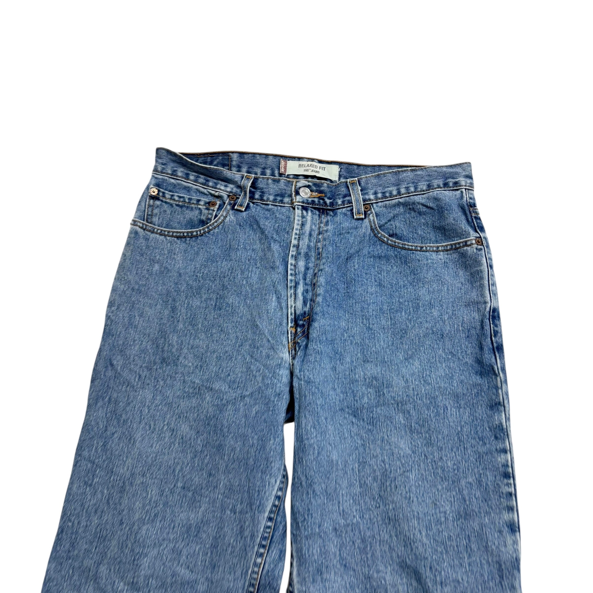 Levis 550 Jeans W34 L30 Mens Light Blue Baggy Relaxed Straight Vintage Denim (E)