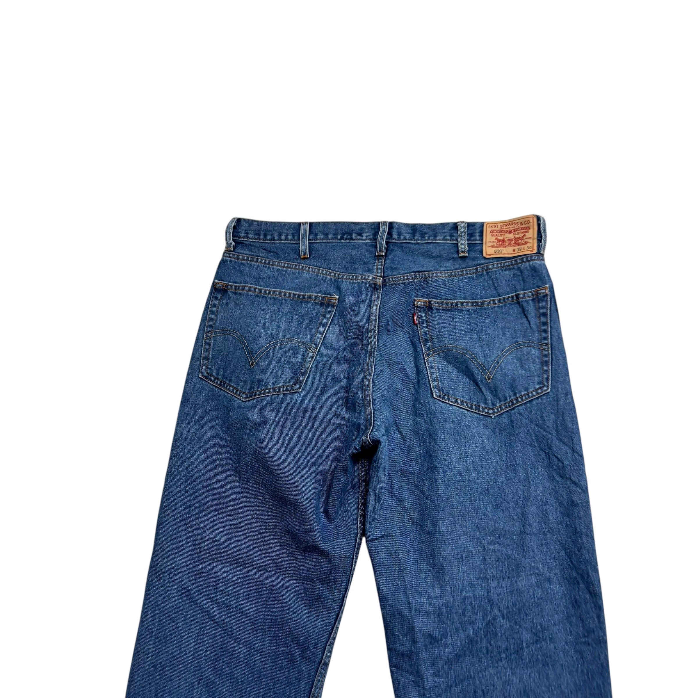 Levis 550 Jeans W38 L30 Mens Mid Blue Baggy Relaxed Straight Vintage Denim (E)