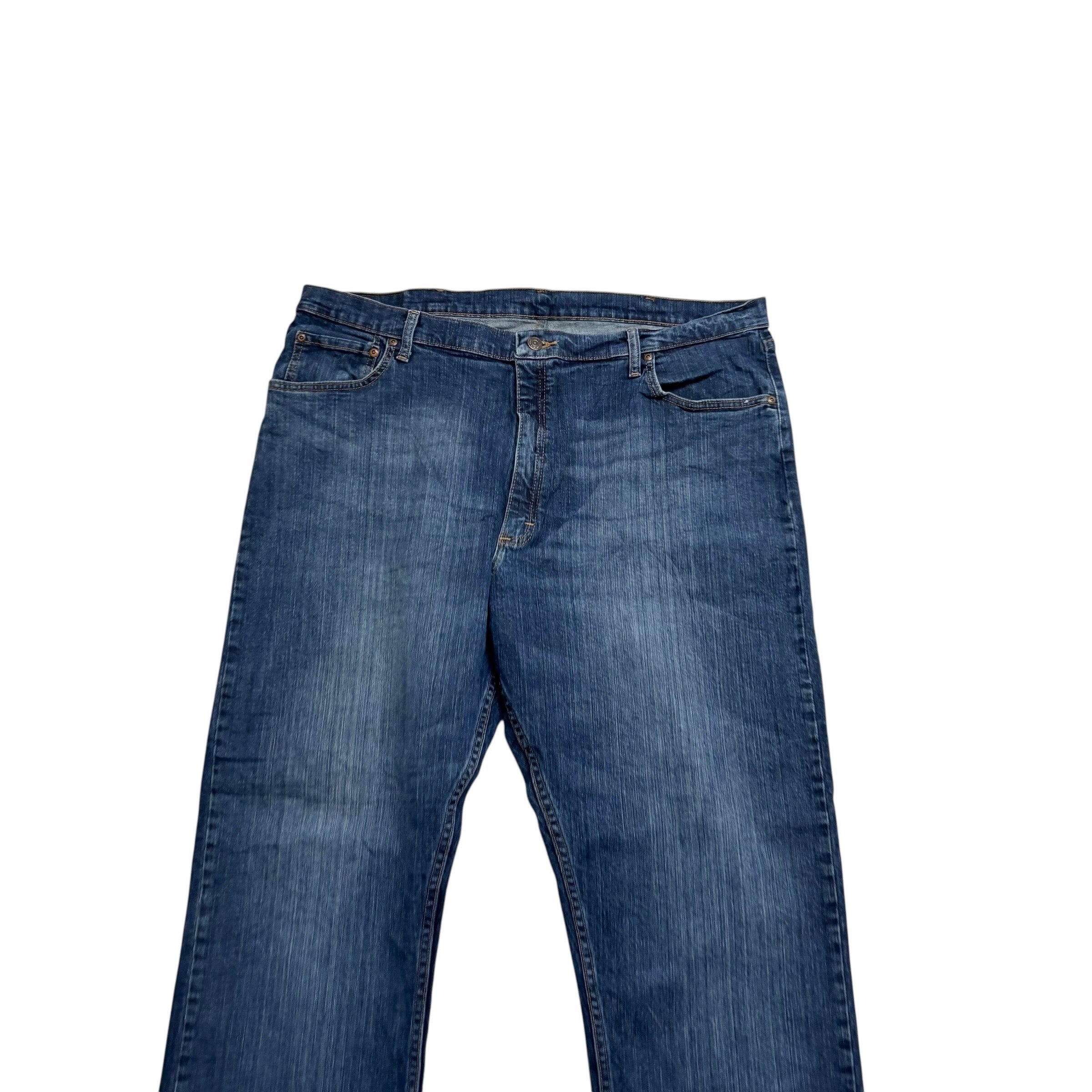 Wrangler Jeans W42 L32 Mens Dark Blue Relaxed Straight Fit Stretch Denim