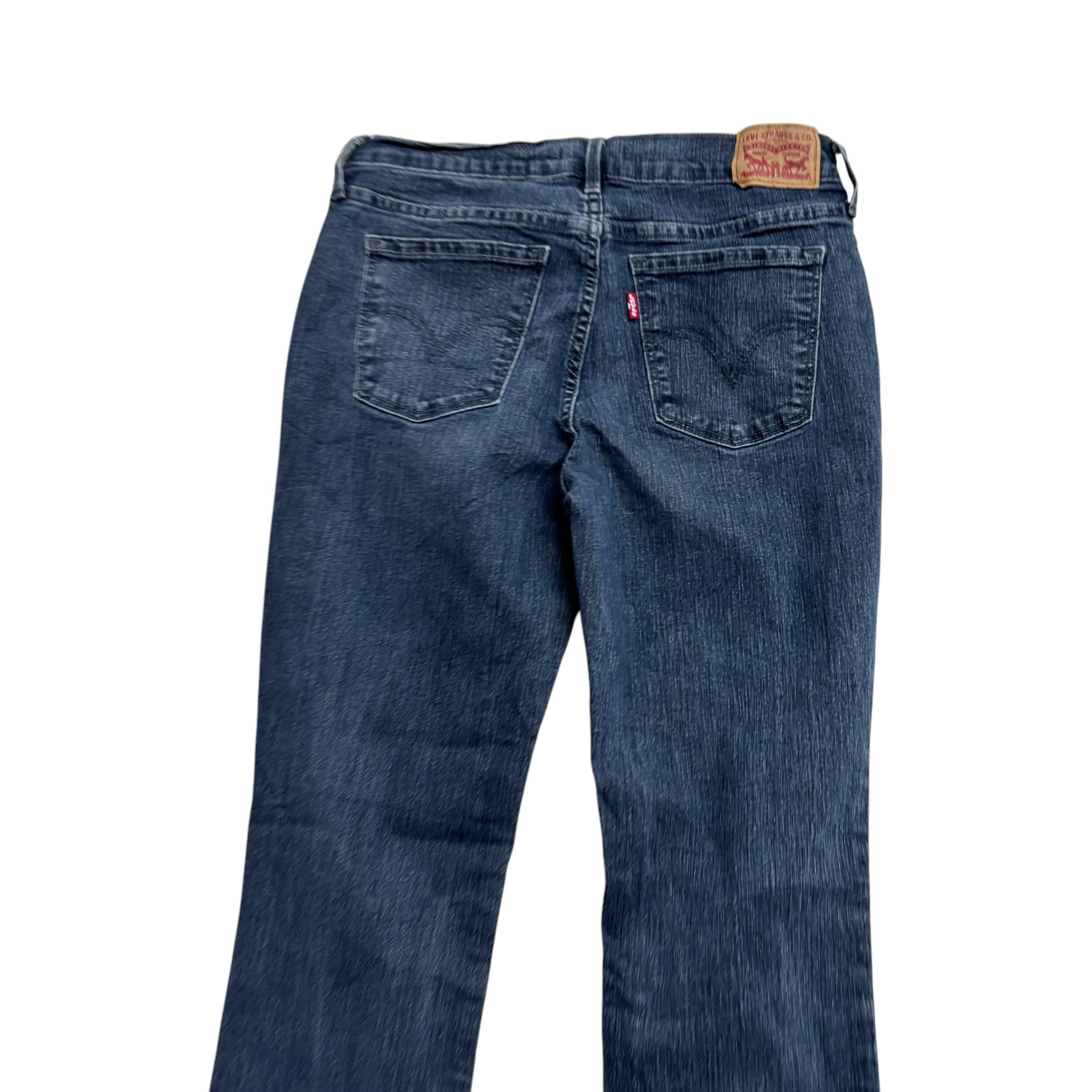 Levis 505 Jeans W27 L30 Womens Navy Blue Regular Straight Fit Stretch Denim (E)