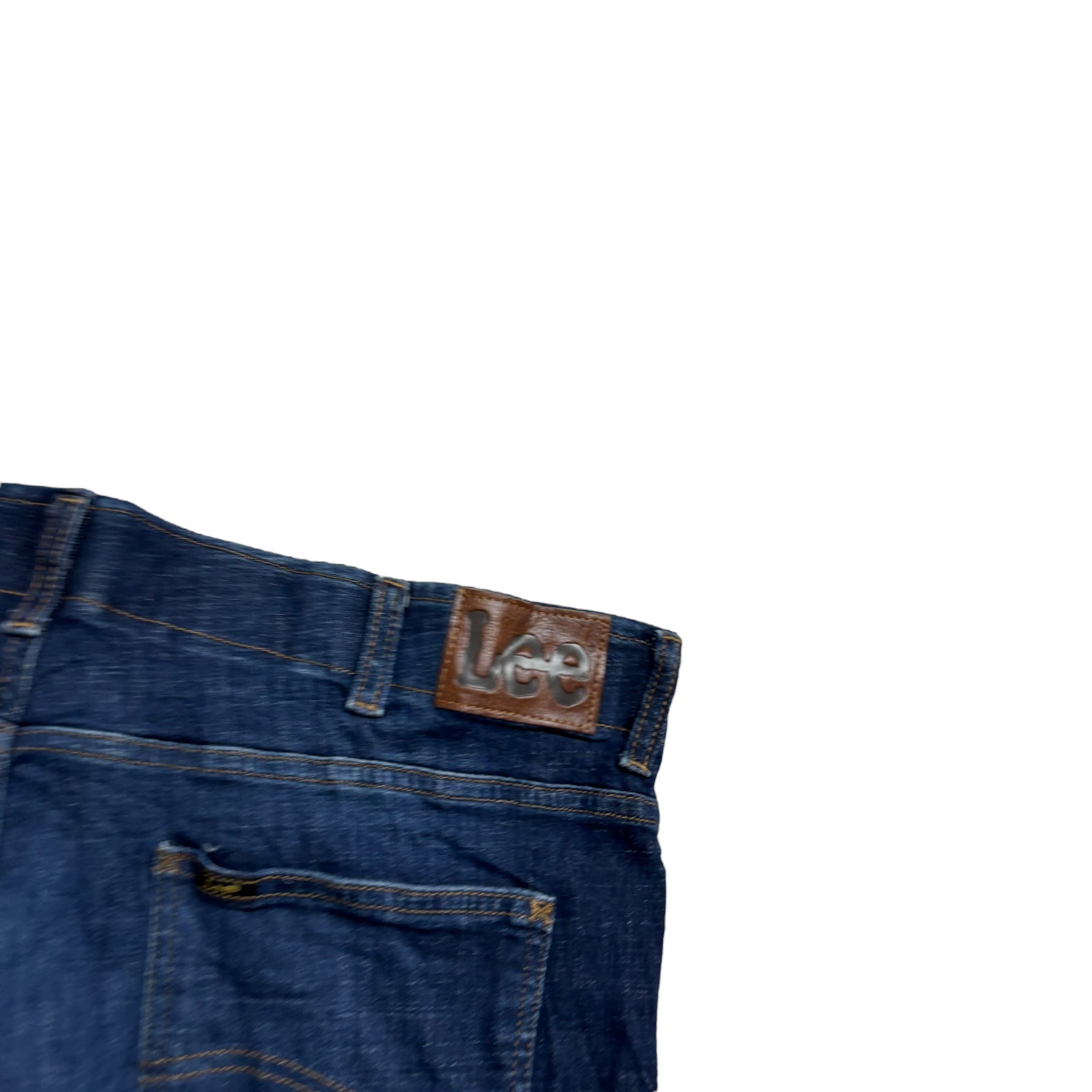 Lee Jeans W42 L25 Mens Dark Blue Relaxed Straight Fit Stretch Denim (E)