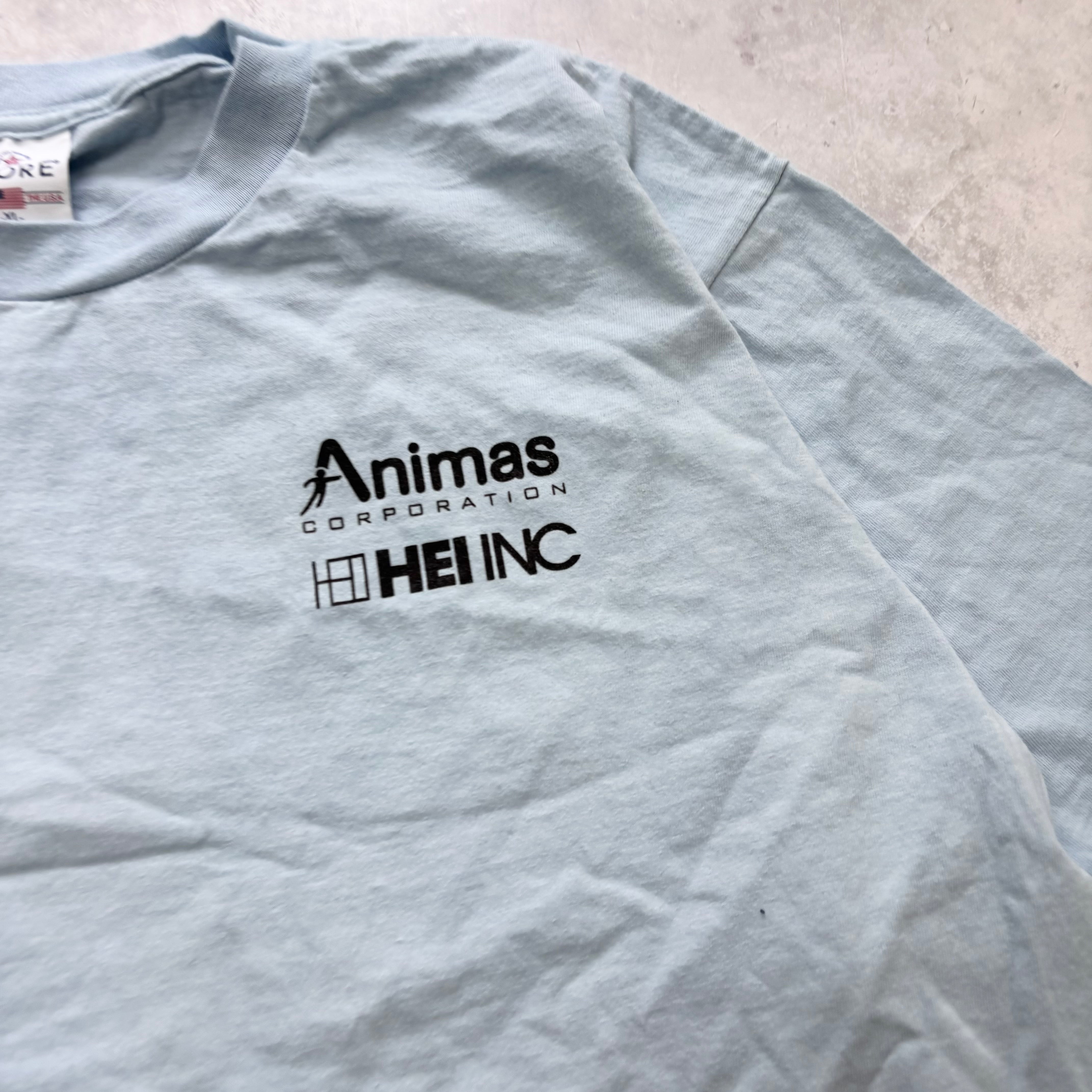 Vintage T Shirt Mens XL Blue Single Stitch Graphic Print 90s USA (E)