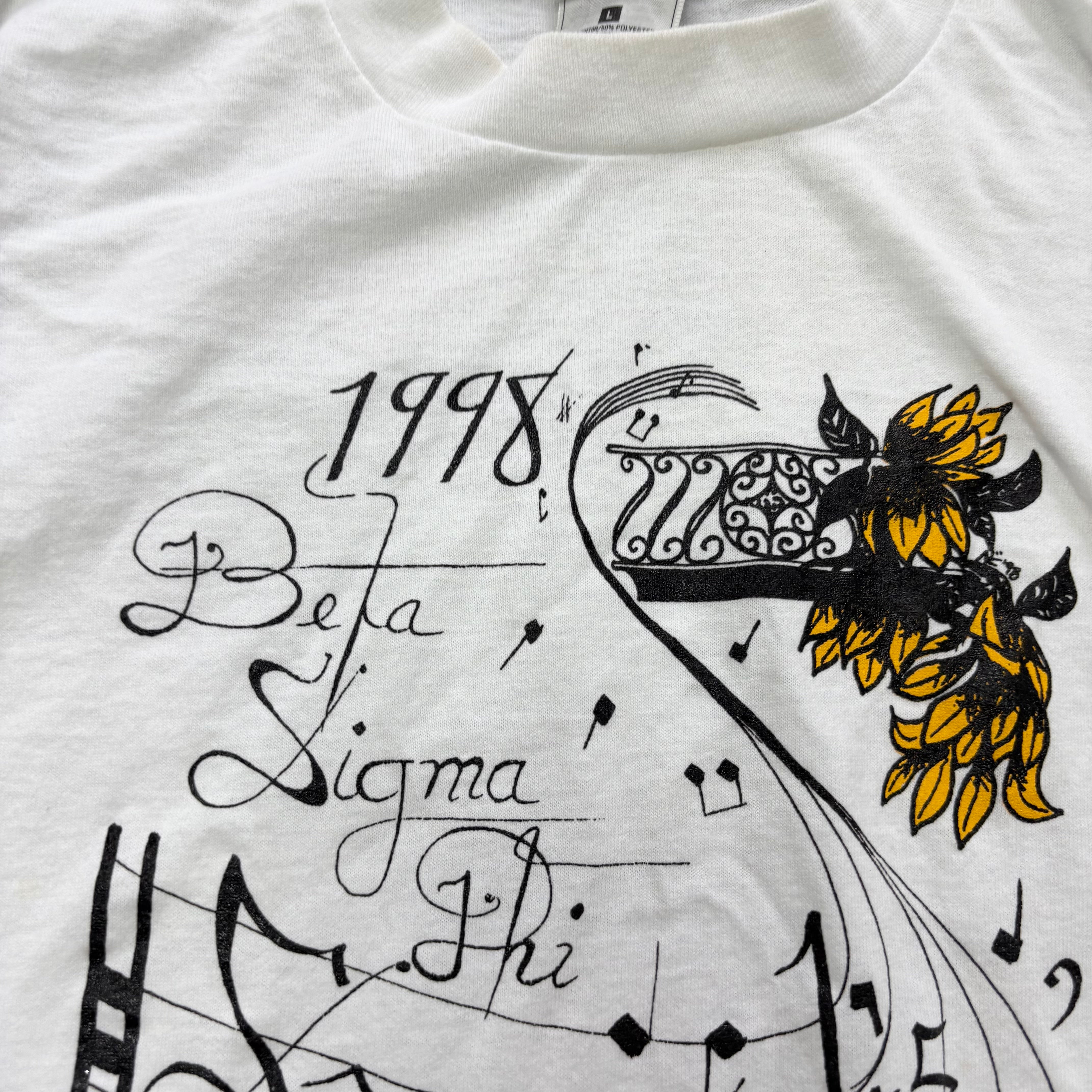 Vintage T Shirt Mens Large White Single Stitch Graphic Print 90s USA Music