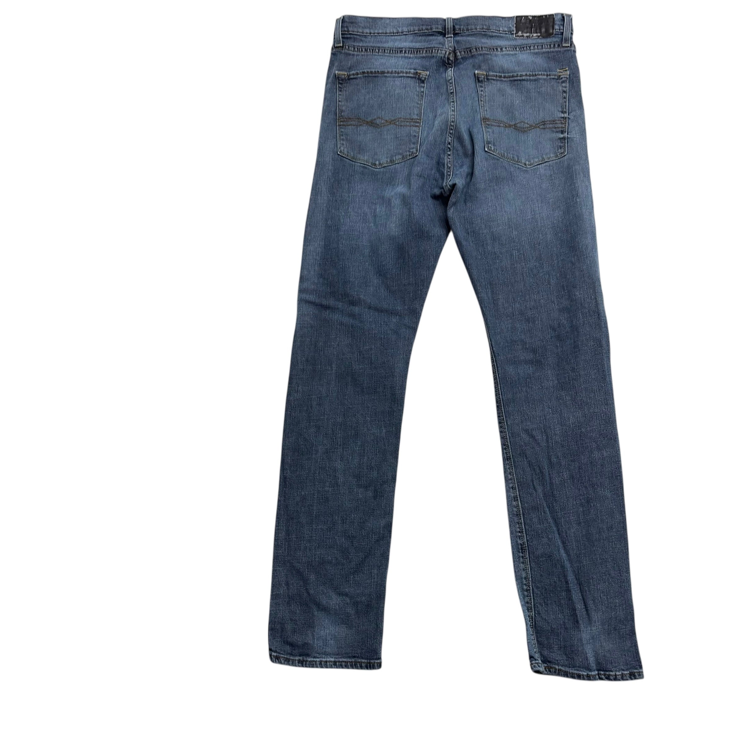 Levis Denizen Jeans W34 L34 Mens Mid Blue Slim Straight Fit Stretch Denim (E)