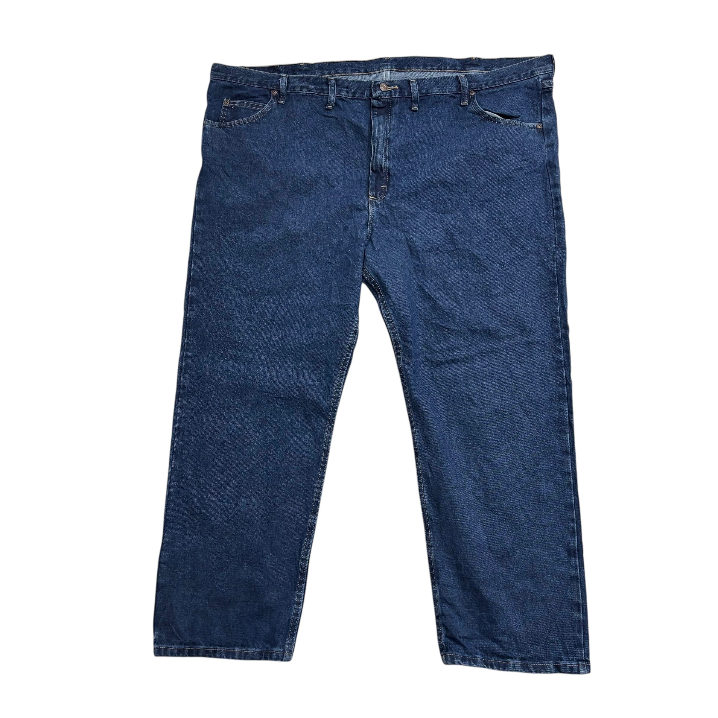 Wrangler Jeans W52 L30 Mens Dark Blue Relaxed Straight Fit Baggy Denim (E)