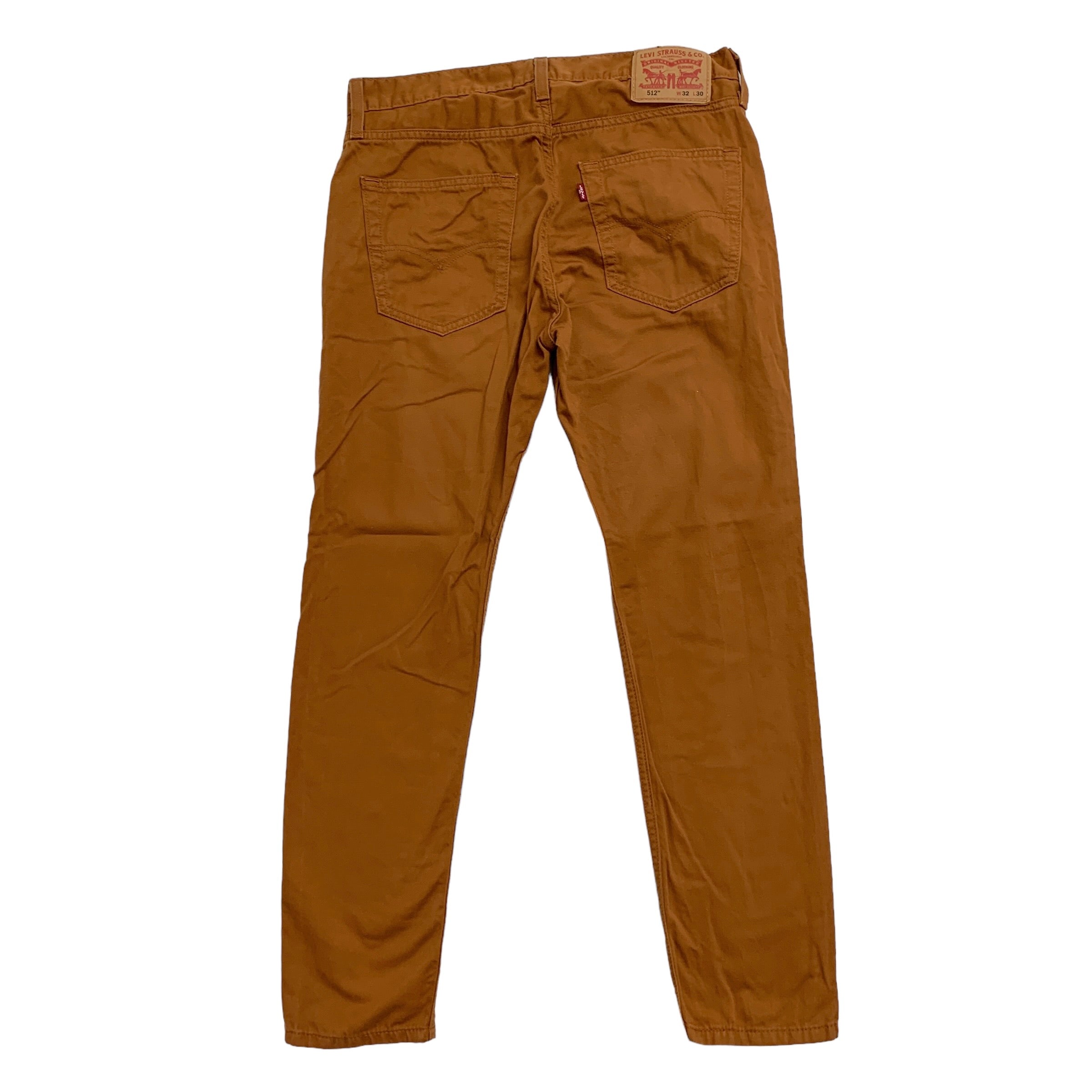 Levis 512 Trousers W32 L30 Mens Orange Slim Taper Fit Cotton Pants