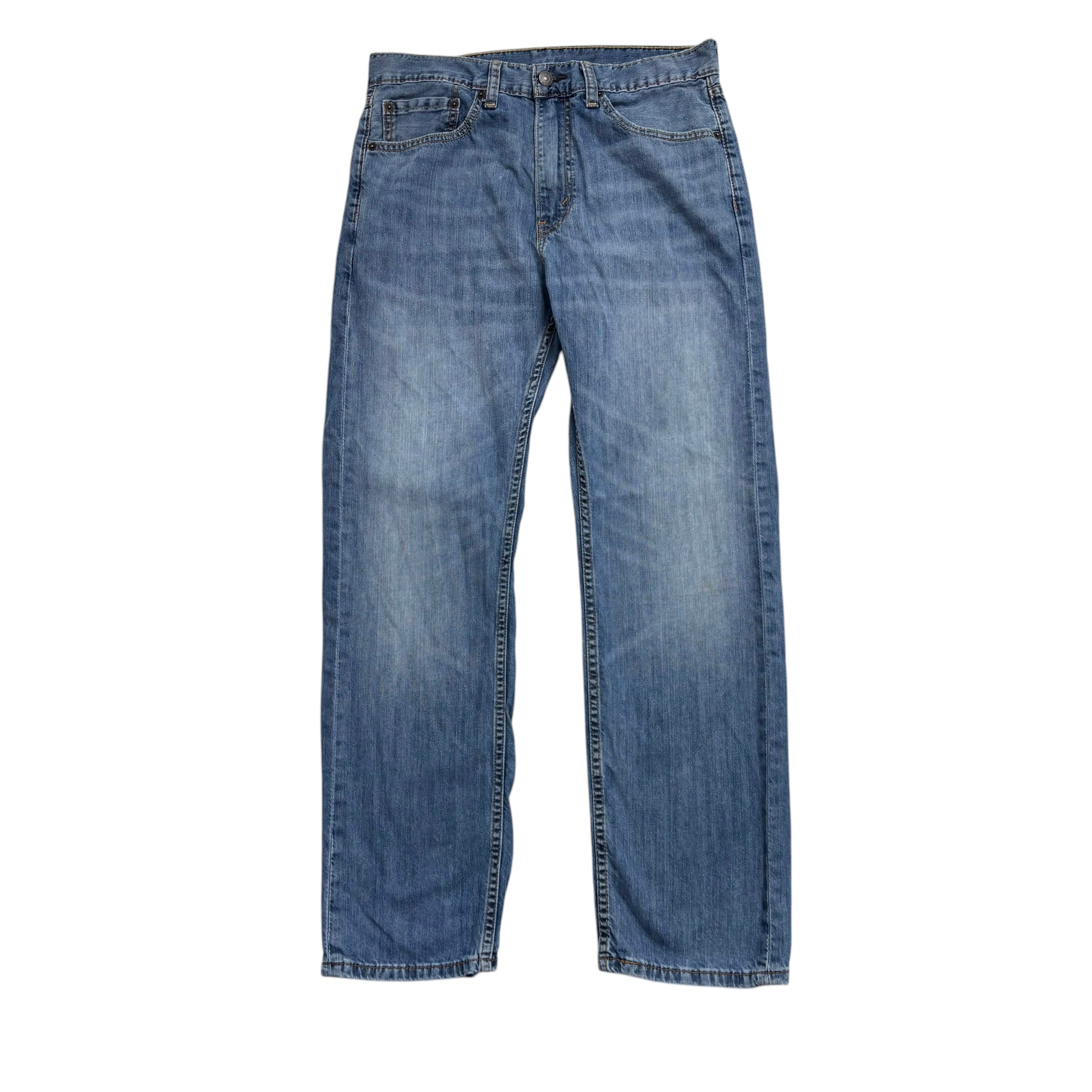 Levis 505 Jeans W32 L30 Mens Mid Blue Regular Straight Fit Denim