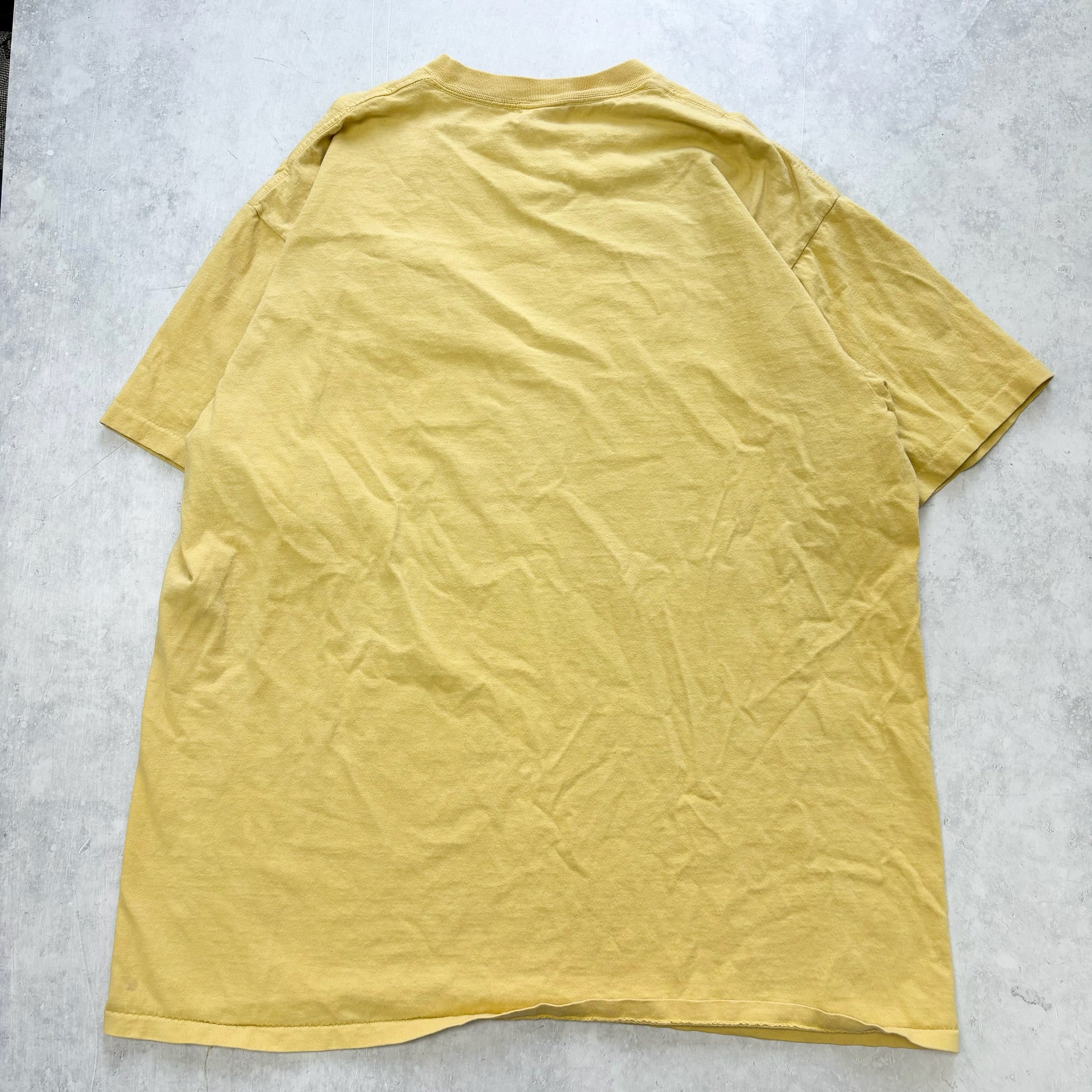 Vintage T Shirt Mens XXL Yellow Single Stitch Graphic Print 90s USA